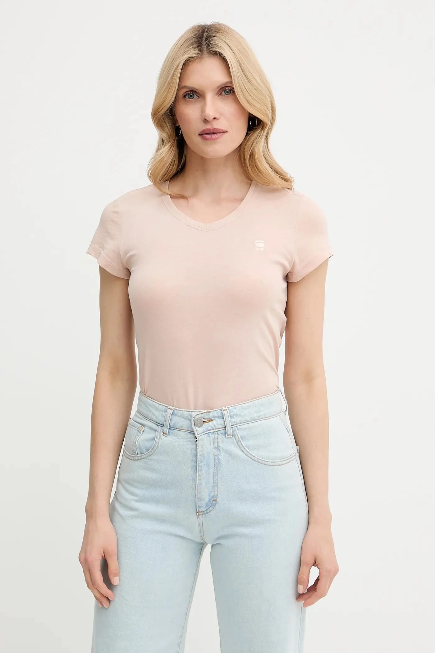 Футболка из сырого хлопка Eyben slim v t 2.0 бежевая для женщин