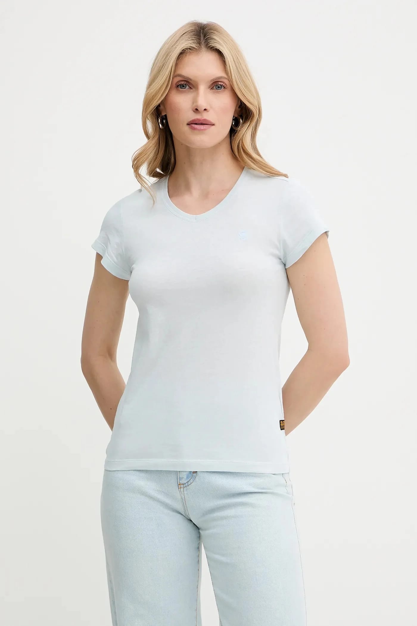 Футболка из сырого хлопка Eyben slim v t 2.0 синяя для женщин