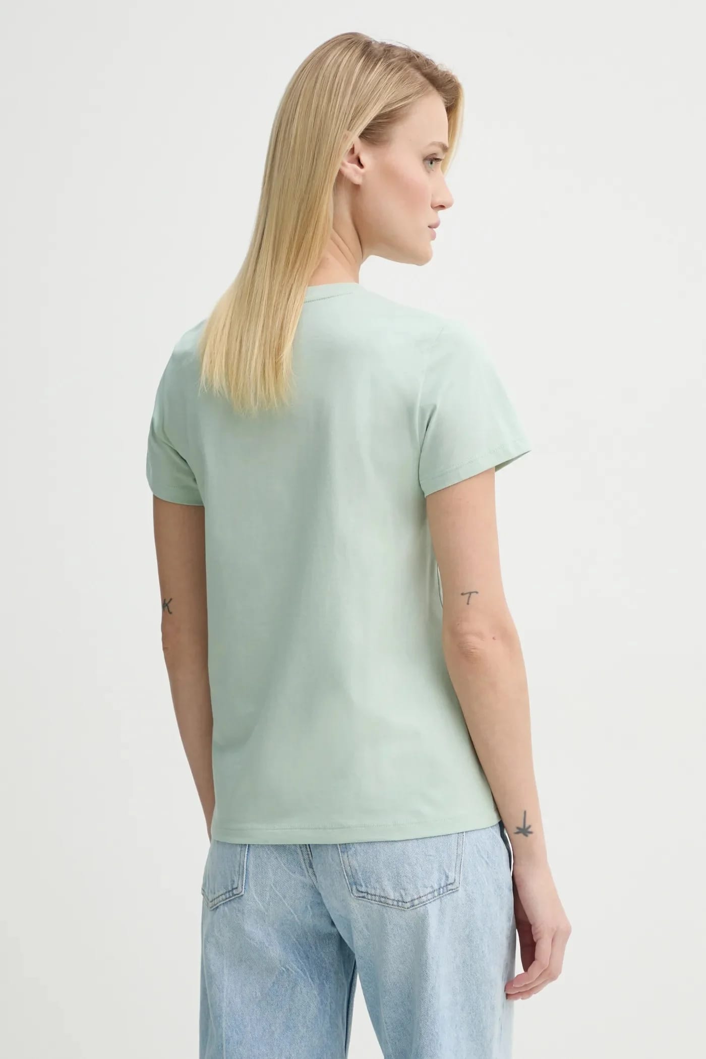 Футболка THE PERFECT TEE из хлопка зеленая для женщин - фото 3