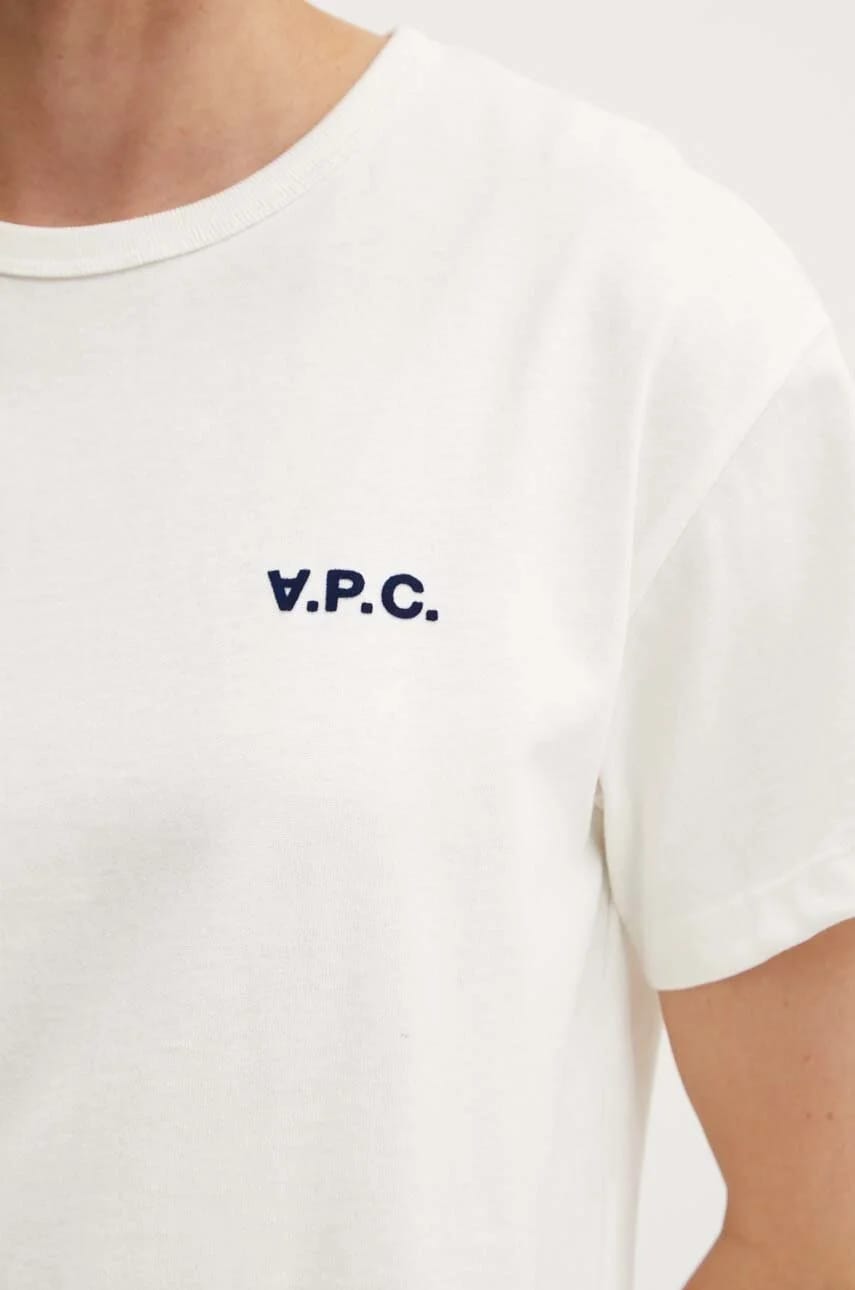 Хлопковая футболка свободного кроя petit vpc белая для женщин - фото 4