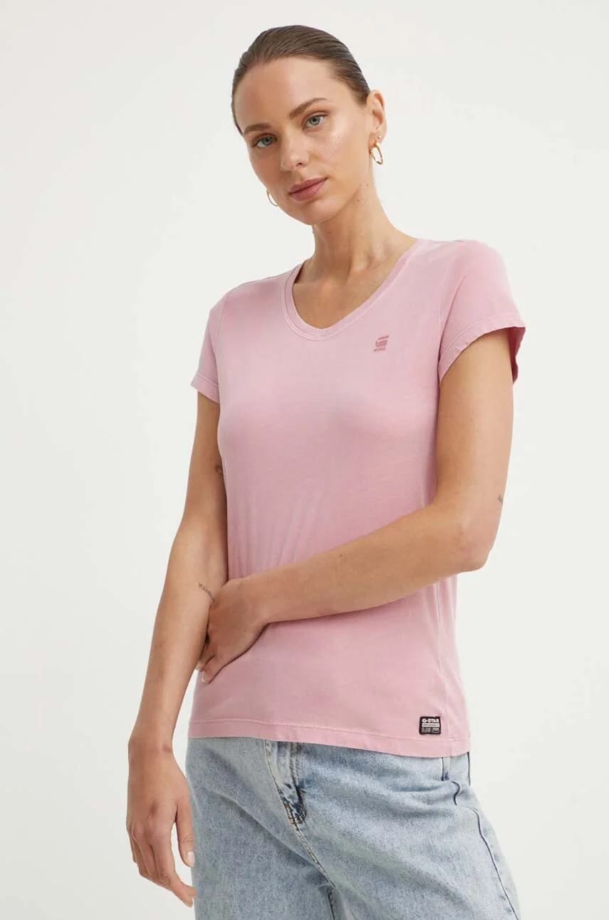 Перекрашенная хлопковая футболка eyben slim v t 2.0 розовая для женщин