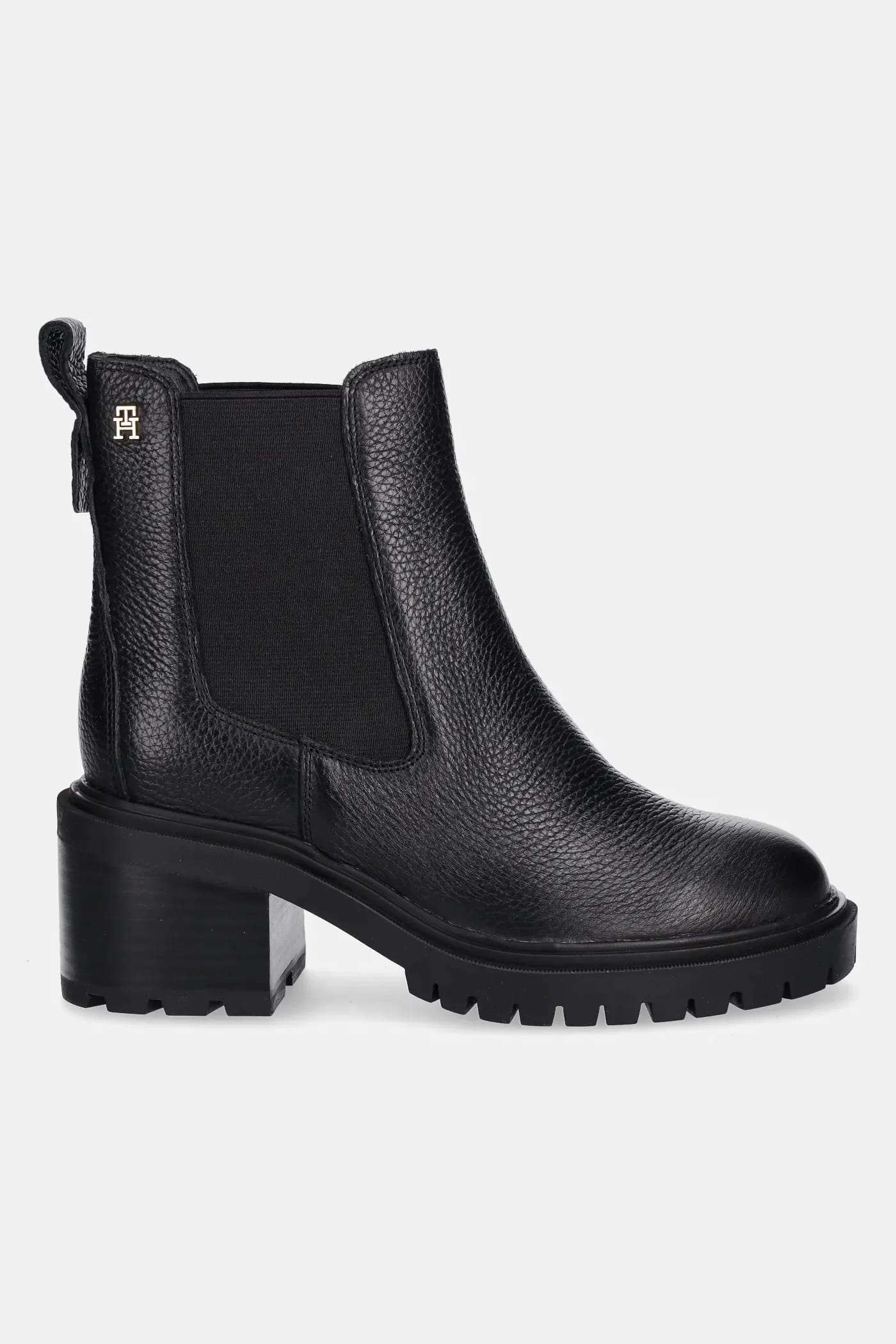 Кожаные ботильоны TH LEATHER CHELSEA CLEATED HEEL - фото 2