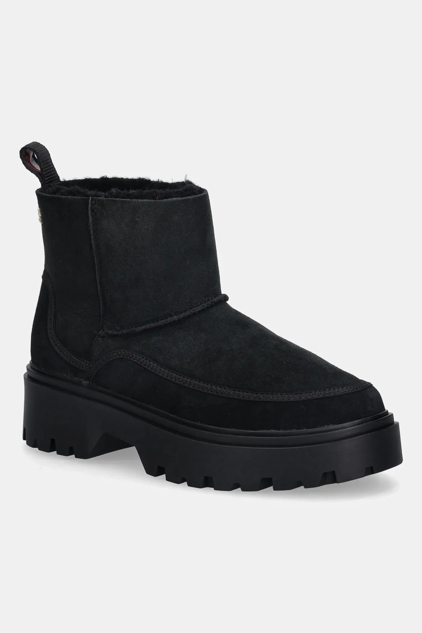 Замшевые ботильоны REAL SHEARLING PULLON