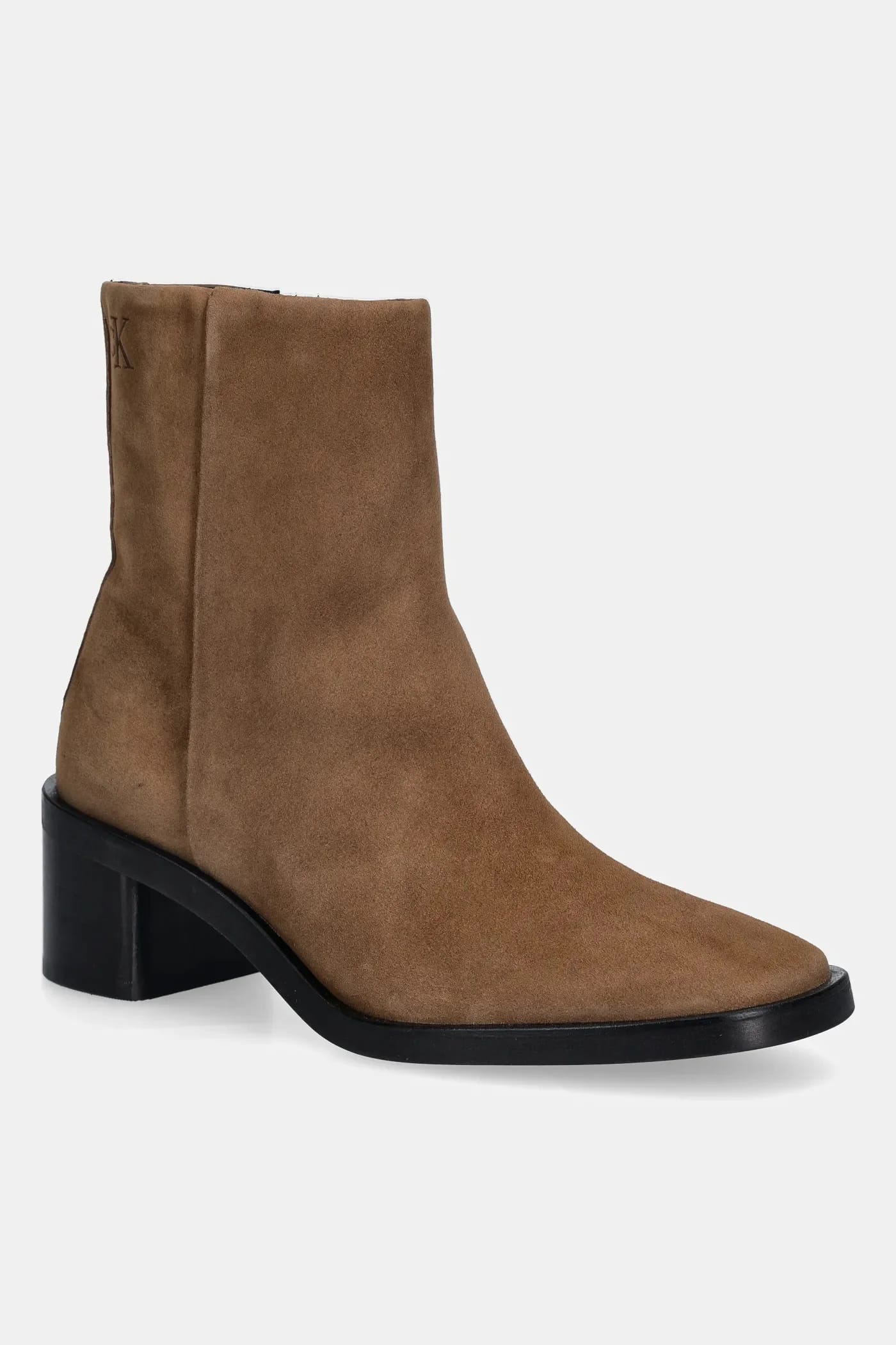 BLOCK HEEL ZIP BOOT SUE замшевые ботильоны