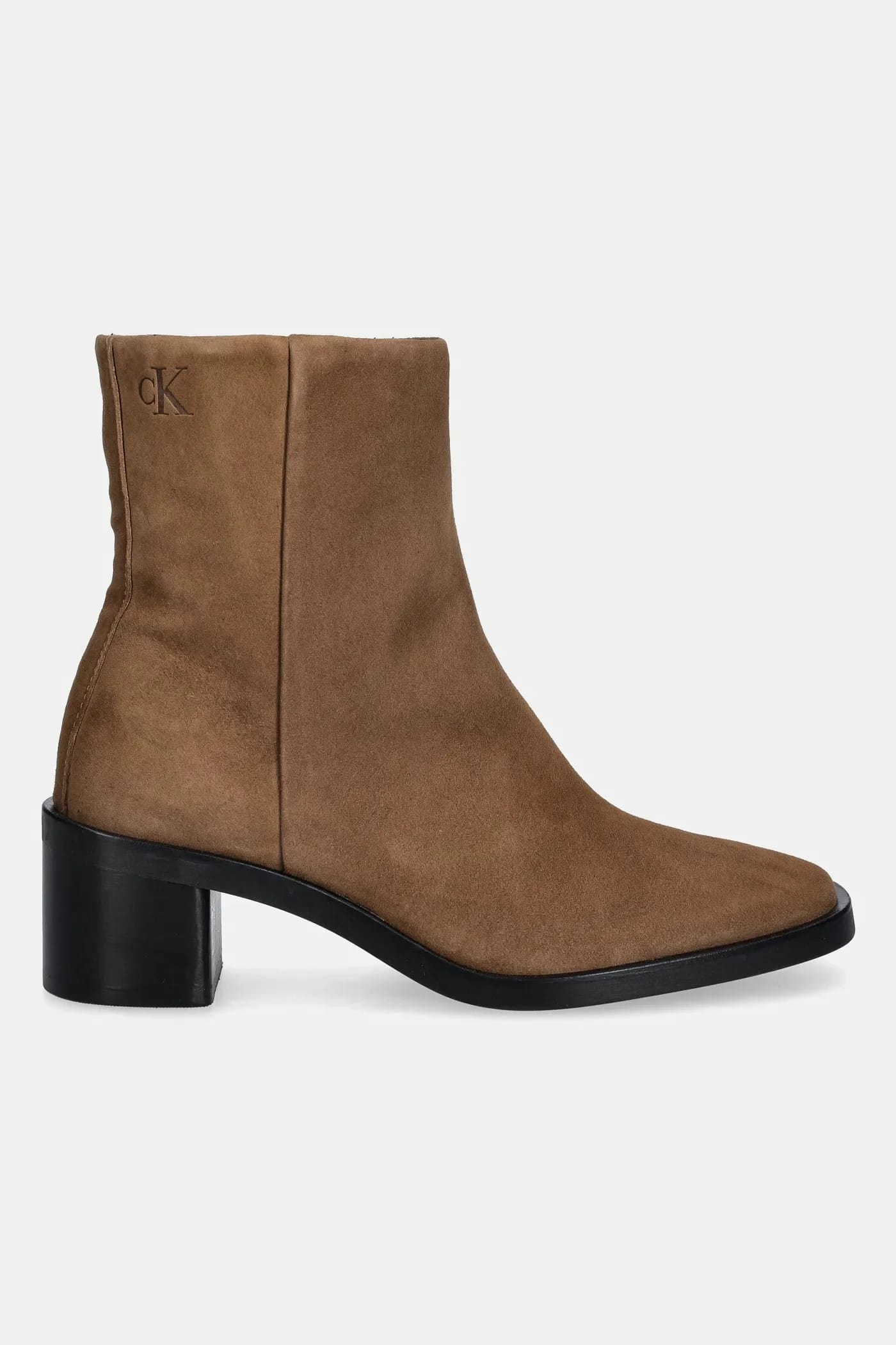 BLOCK HEEL ZIP BOOT SUE замшевые ботильоны - фото 2