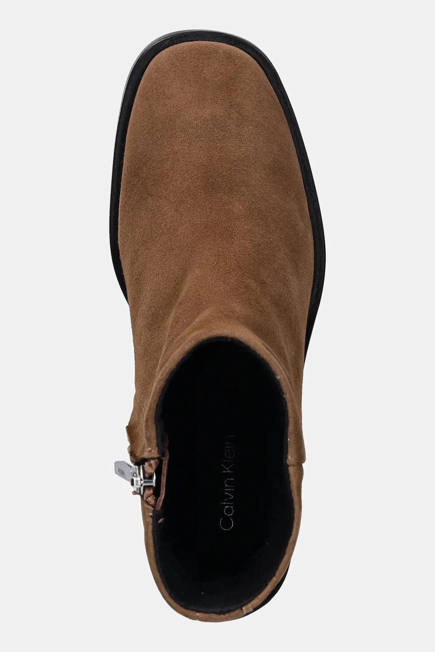 BLOCK HEEL ZIP BOOT SUE замшевые ботильоны - фото 4
