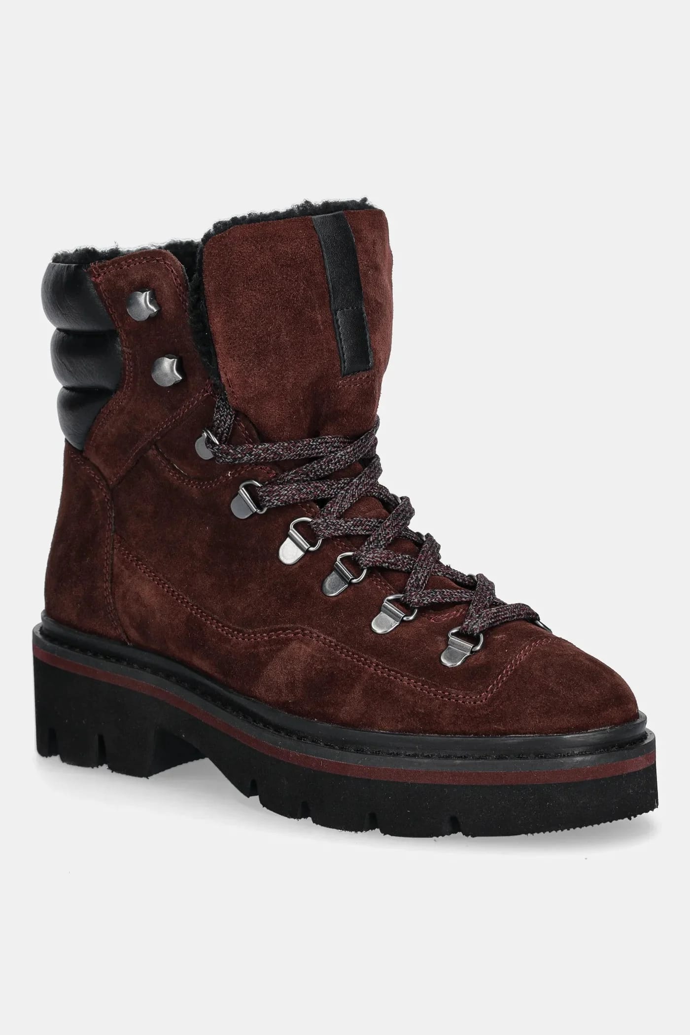 Кожаные ботильоны бордовый для женщин