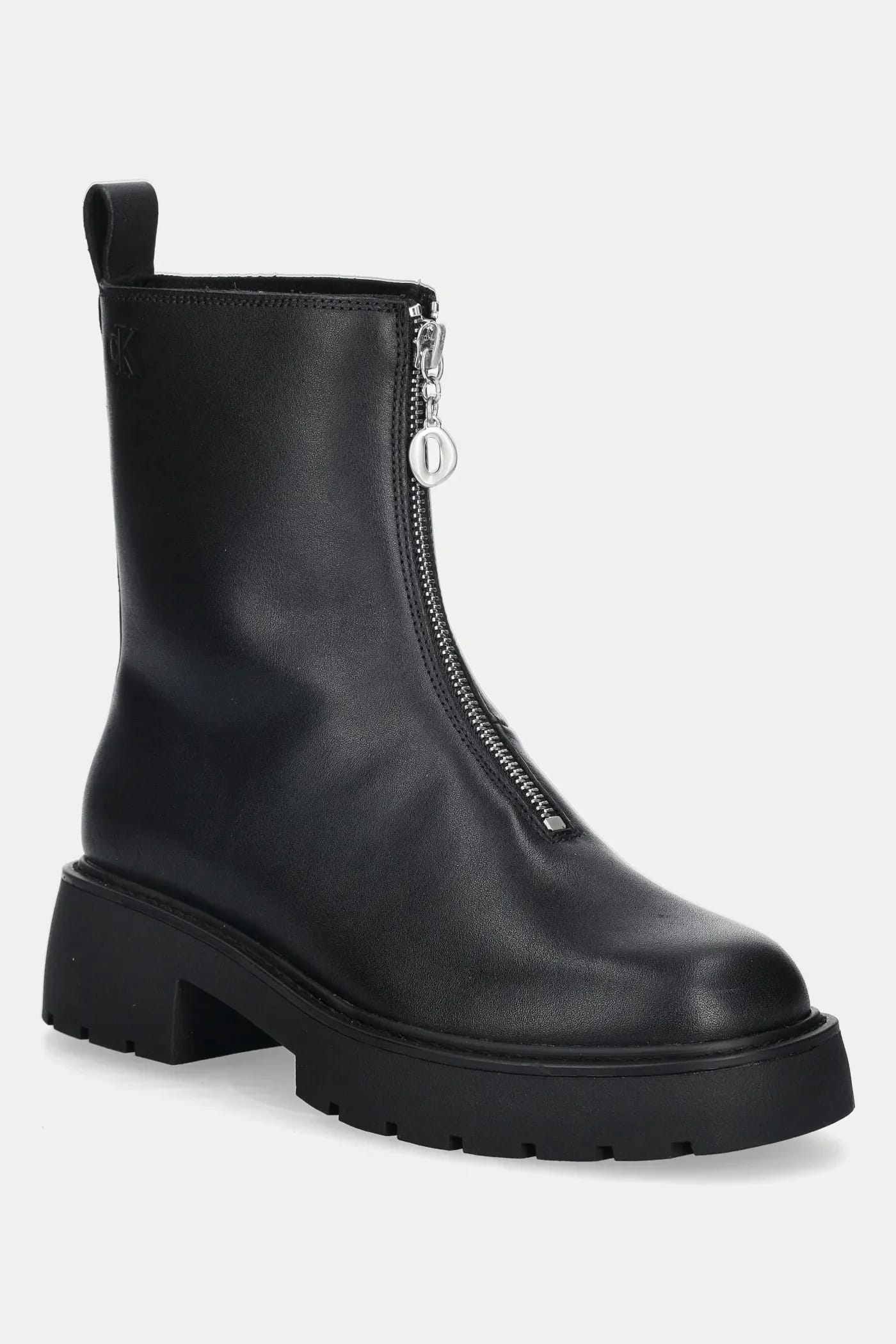 Кожаные ботильоны CHUNKY FRONT ZIP BOOT
