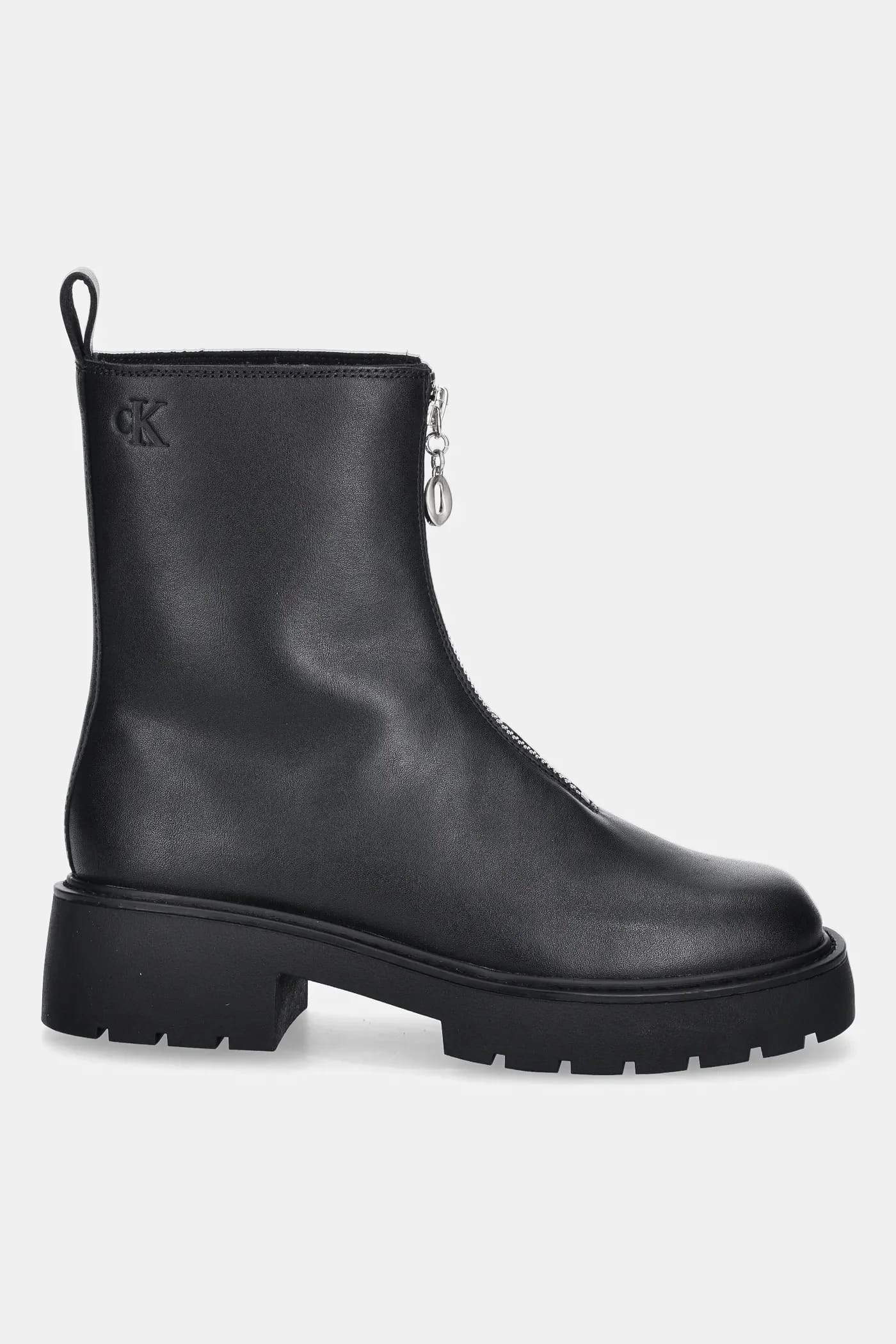 Кожаные ботильоны CHUNKY FRONT ZIP BOOT - фото 2