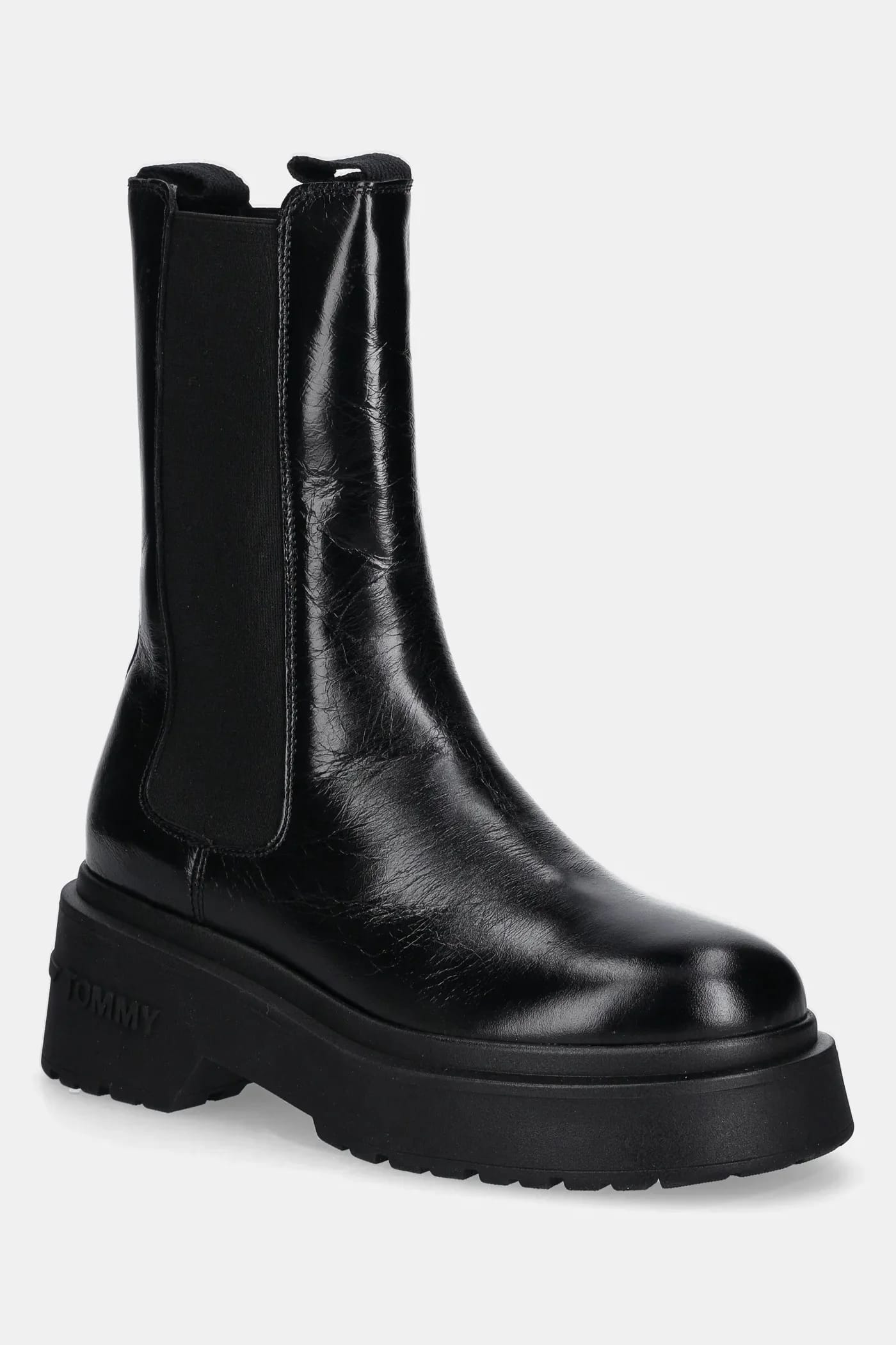 Кожаные ботильоны CHUNKY SHINY LEATHER CHELSEA