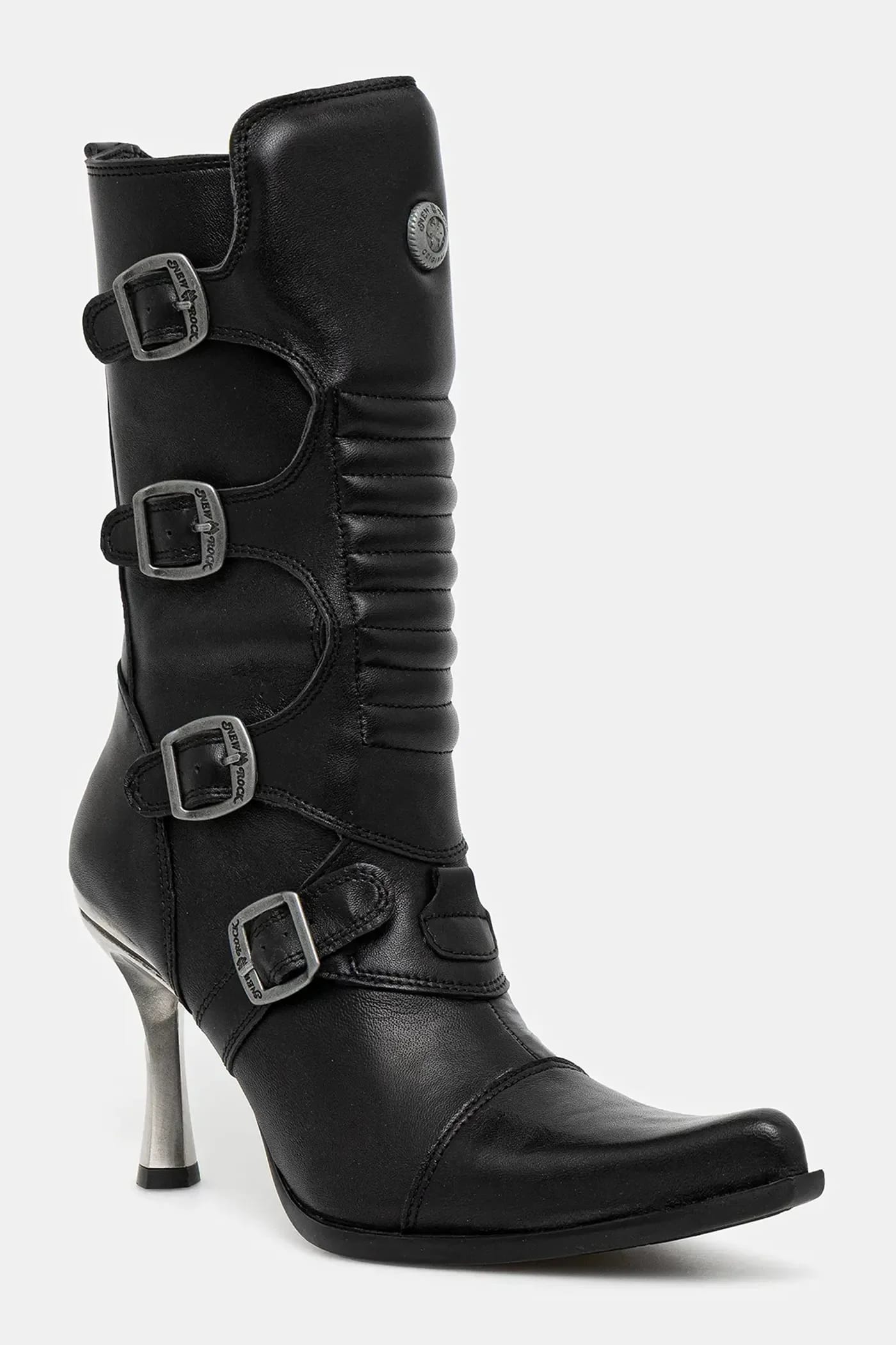 Кожаные ботильоны Crust Negro, Malicia Negro Tacon Caribe Acero