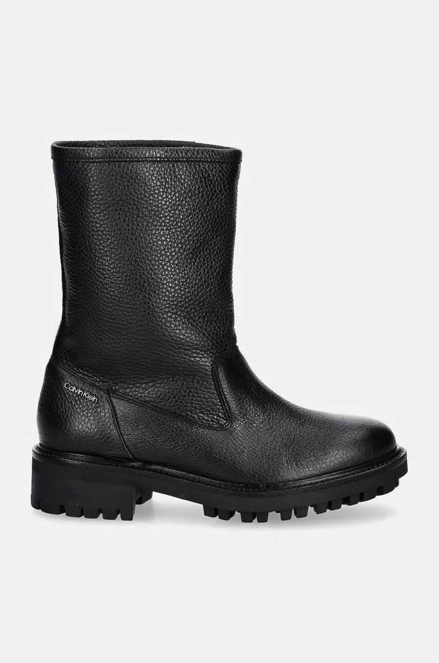 FLAT BIKER BOOT LTH кожаные ботильоны - фото 2
