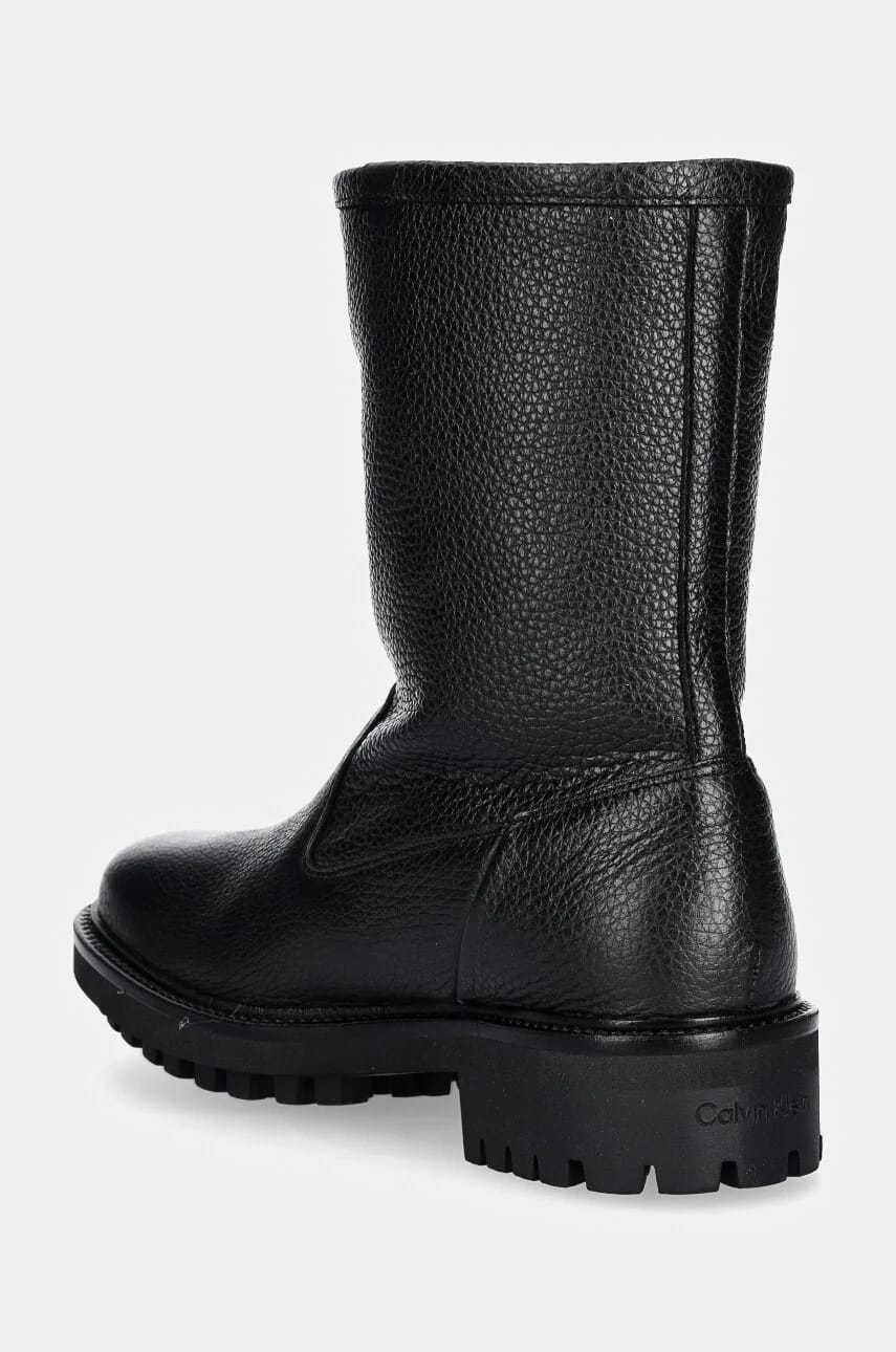 FLAT BIKER BOOT LTH кожаные ботильоны - фото 3