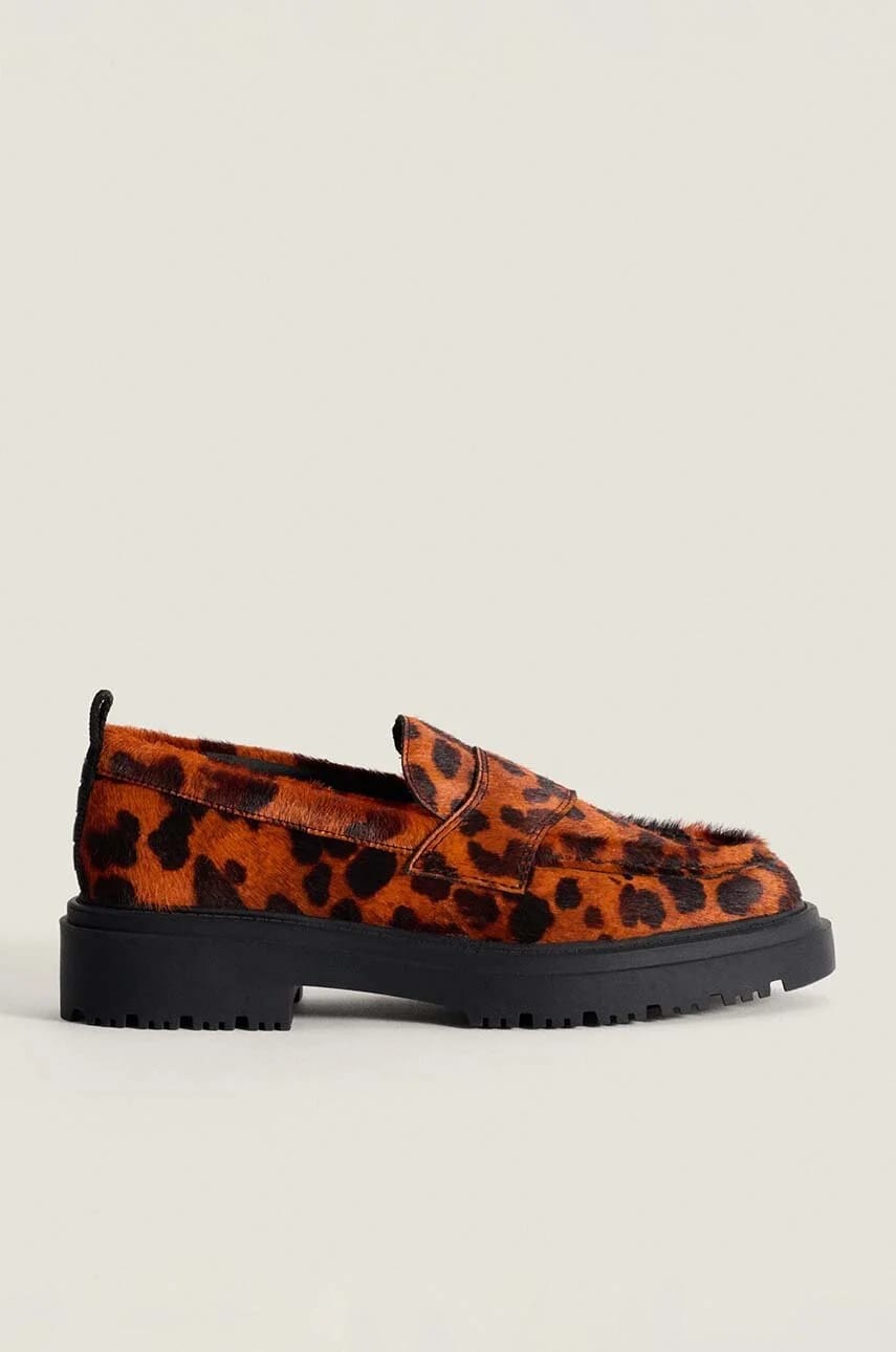 Кожаные мокасины LEOPARD NARANJA