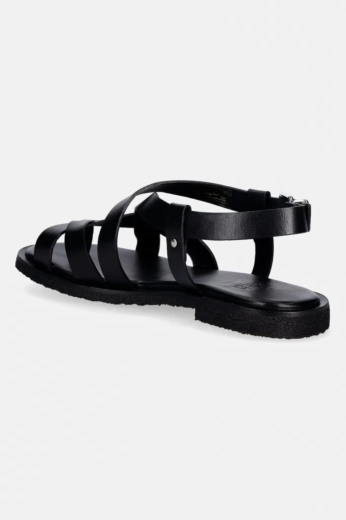 Женские кожаные сандалии черные для женщин - фото 3