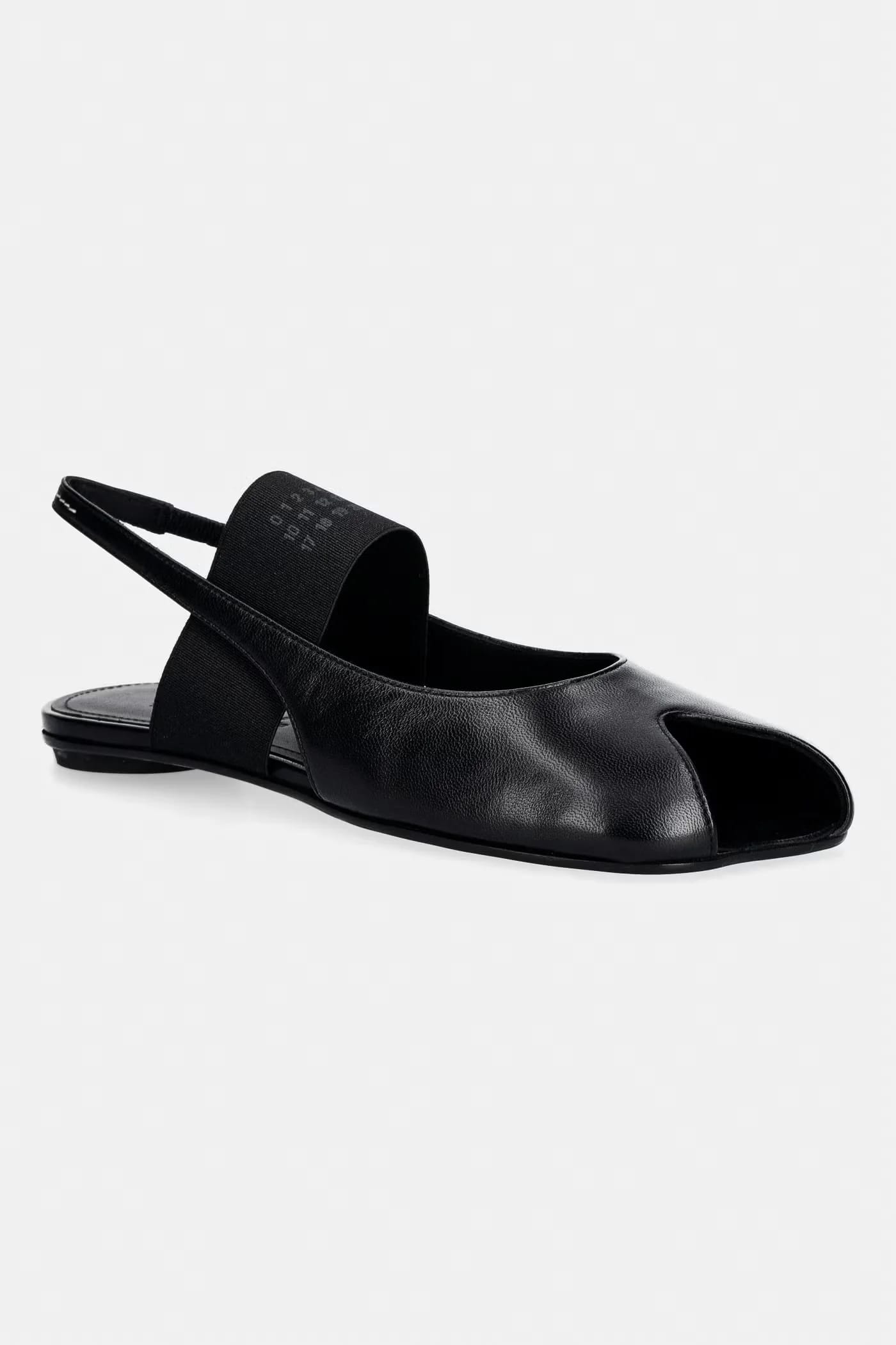 Женские кожаные босоножки с открытым носком