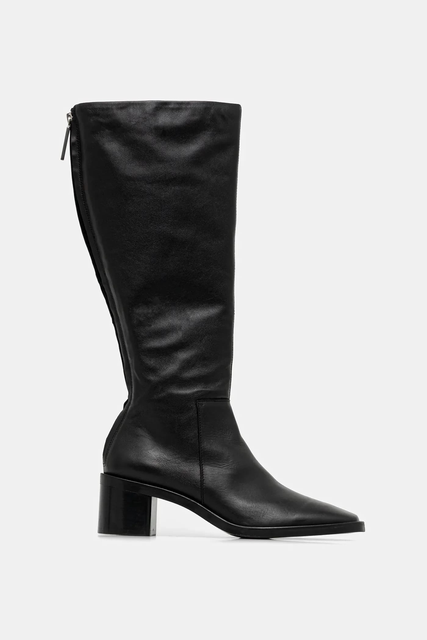 BLOCK HEEL KNEE BOOT LTH кожаные ботинки - фото 2