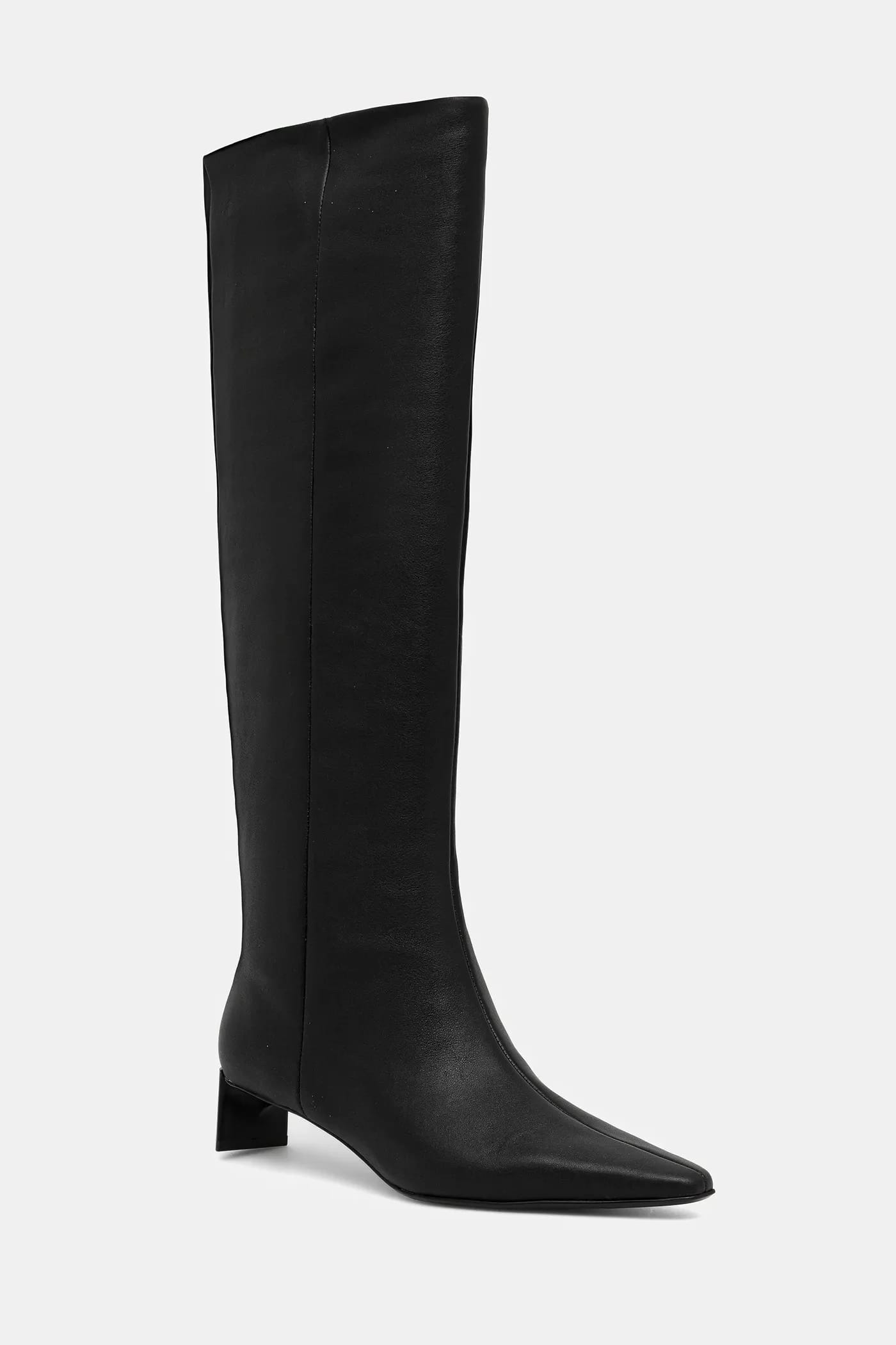 БОТИНКИ SET BACK KITTEN HEEL KNEE BOOT кожаные ботинки