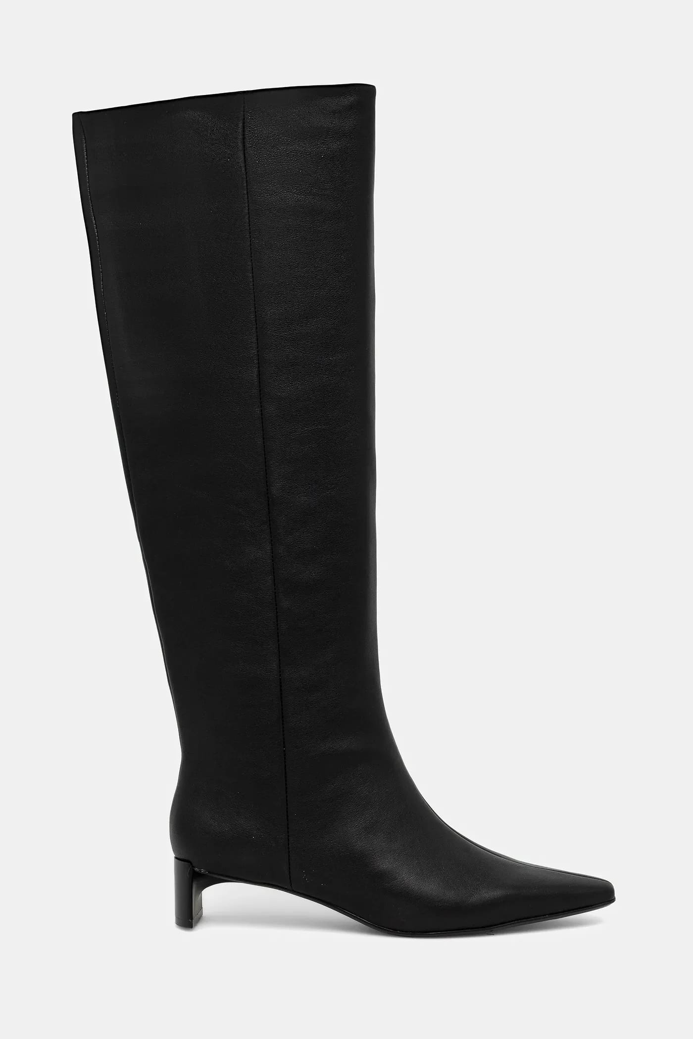 БОТИНКИ SET BACK KITTEN HEEL KNEE BOOT кожаные ботинки - фото 2