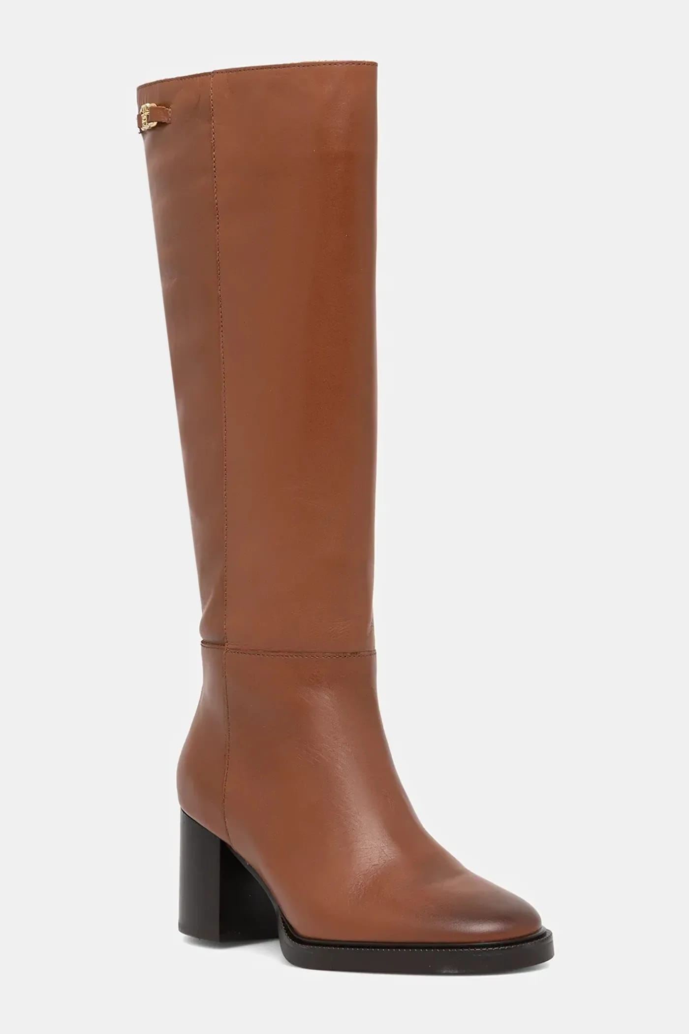 Кожаные ботинки STACKED HEEL LEATHER LONG BOOT