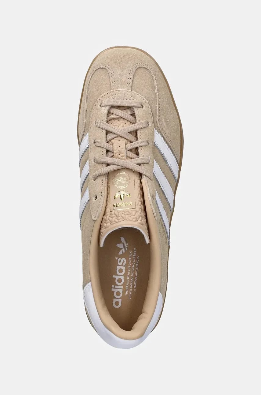 кроссовки Gazelle Indoor замшевые бежевые для женщин - фото 4