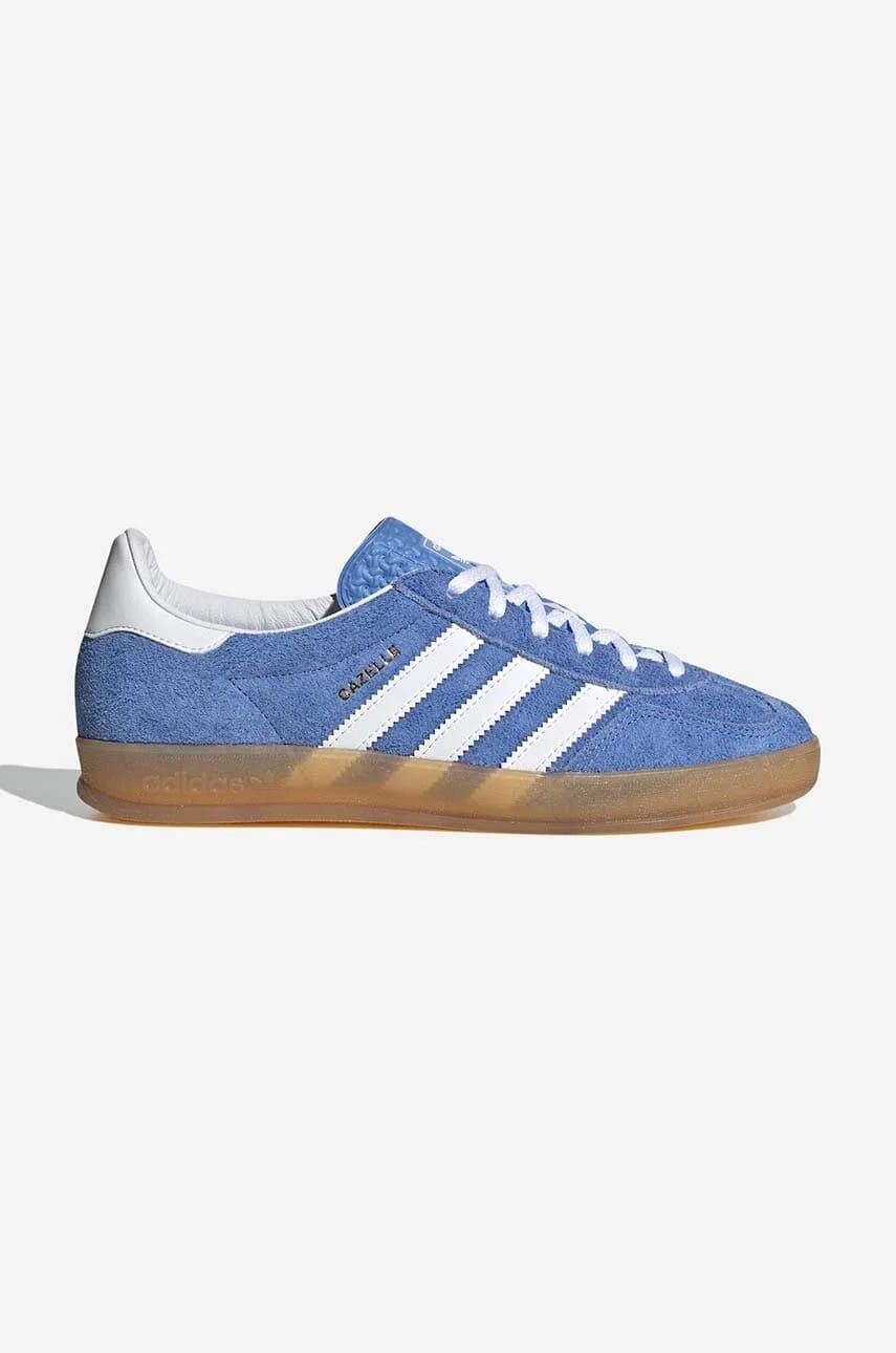 кроссовки Gazelle Indoor замшевые синие для женщин