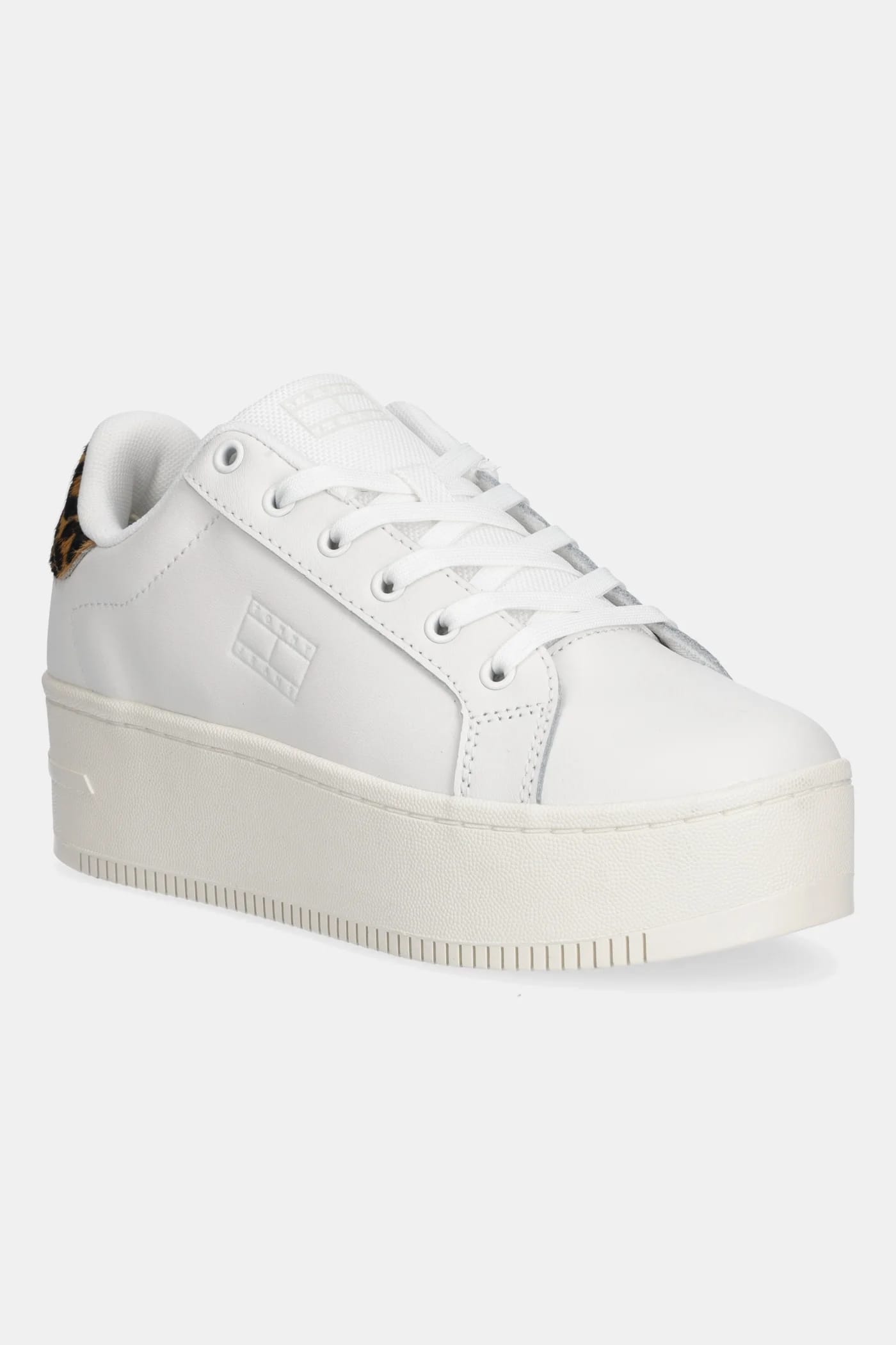 кроссовки TJW FLATFORM LEOPARD SNEAKER кожаные