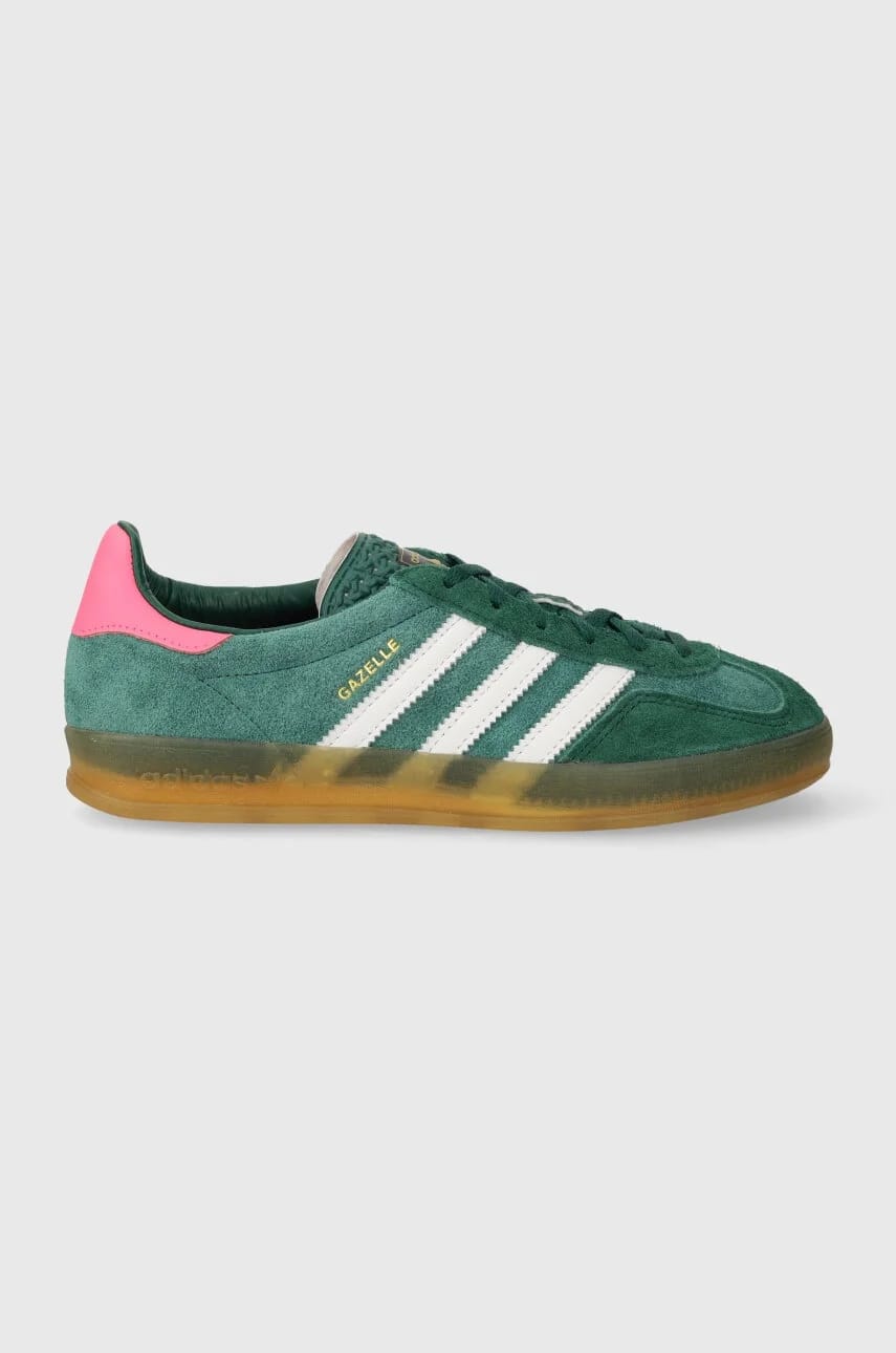 кроссовки Gazelle Indoor зеленые для женщин