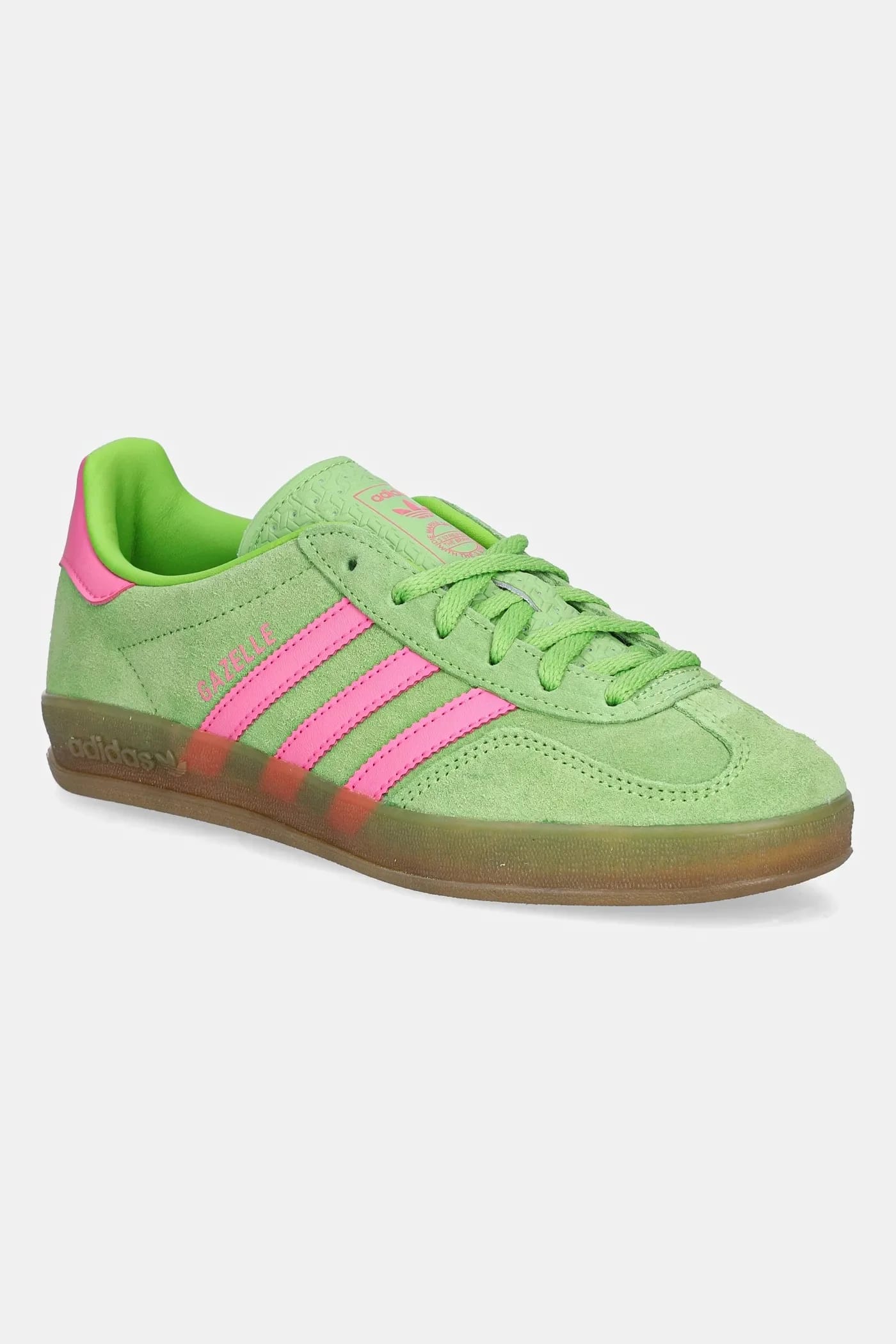 кроссовки Gazelle Indoor замшевые зеленые для женщин