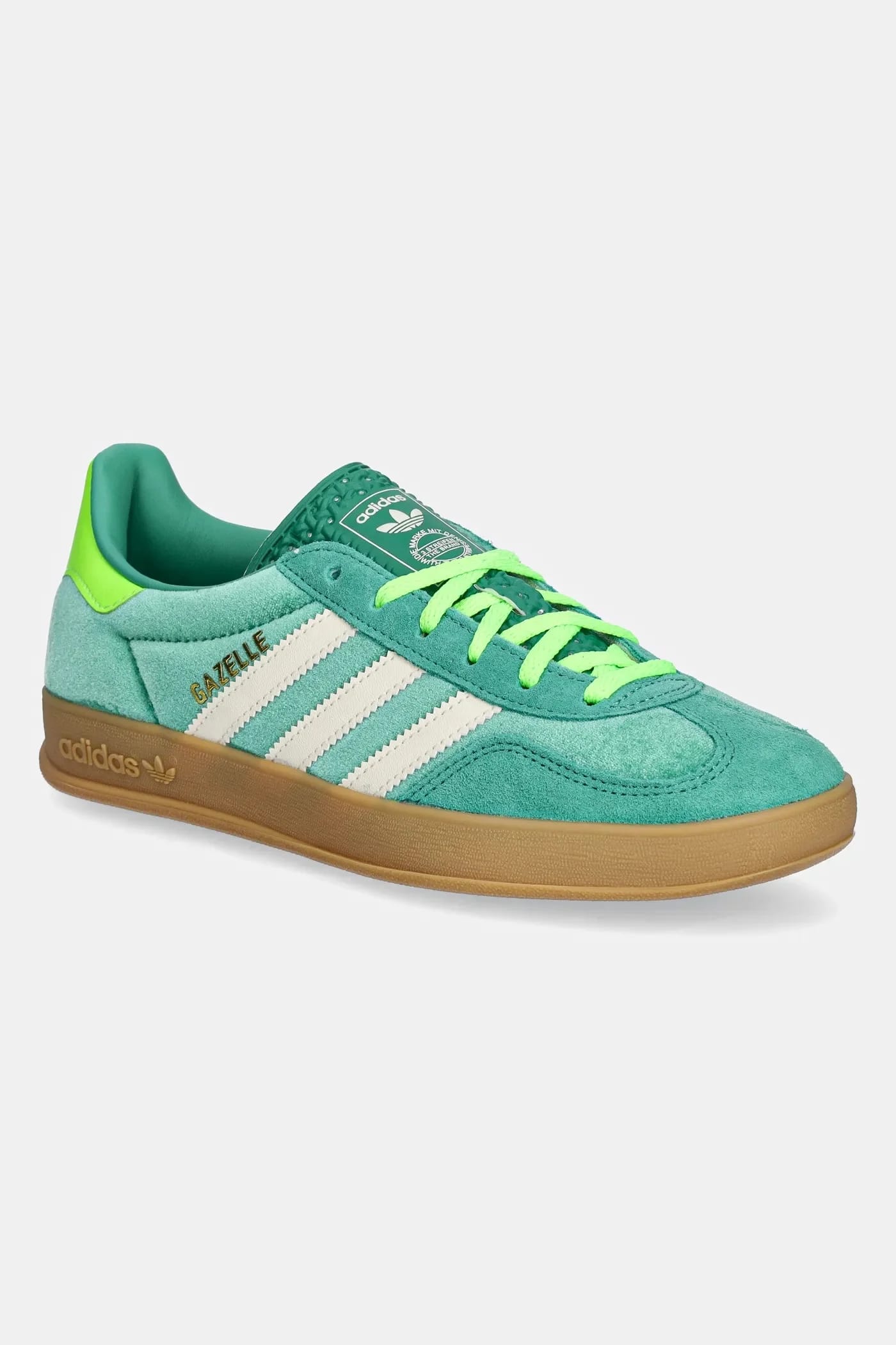 кроссовки Gazelle Indoor зеленые для женщин