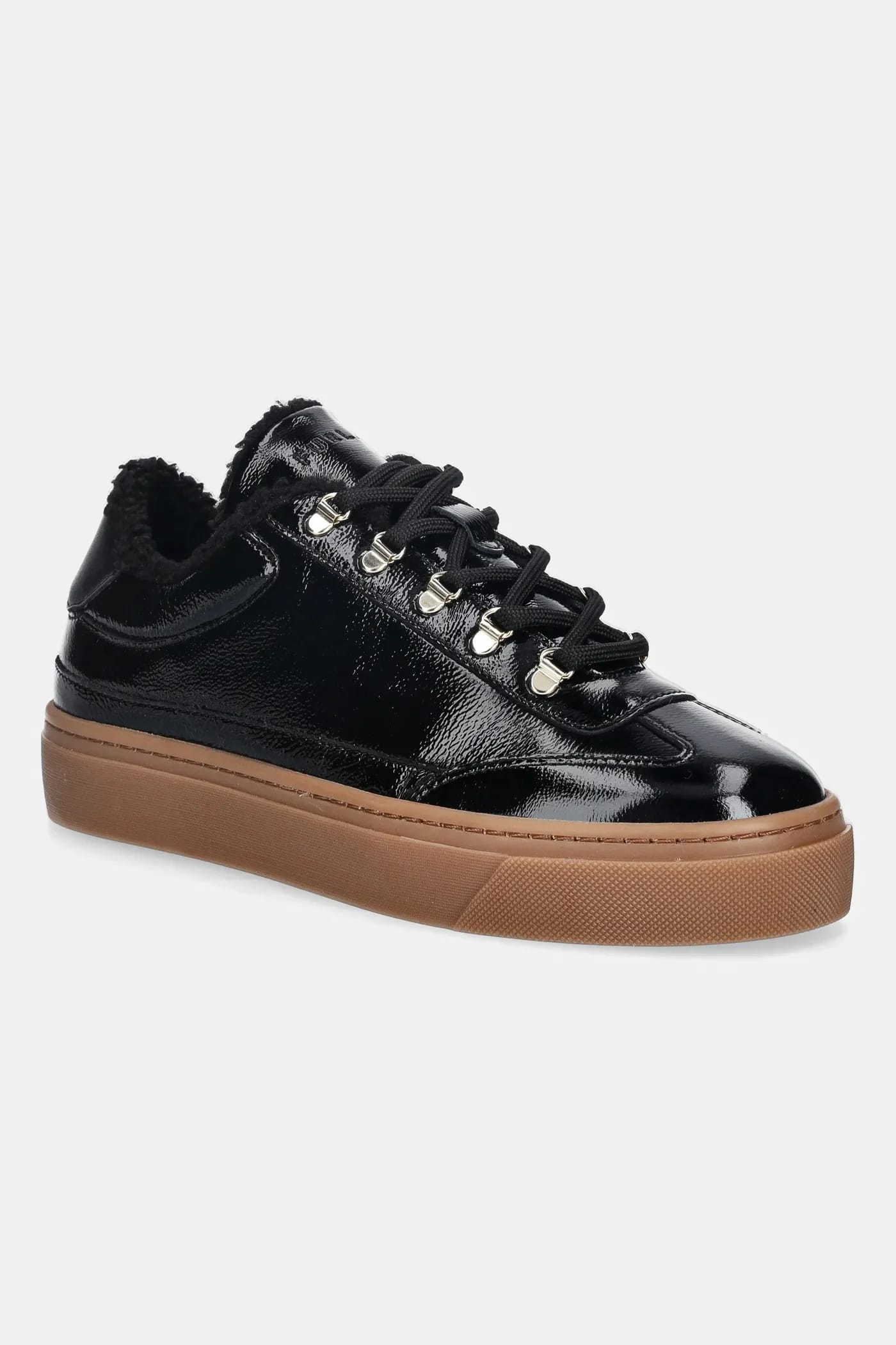 кожаные кроссовки Enjoy Lace-Up Sneaker черные для женщин