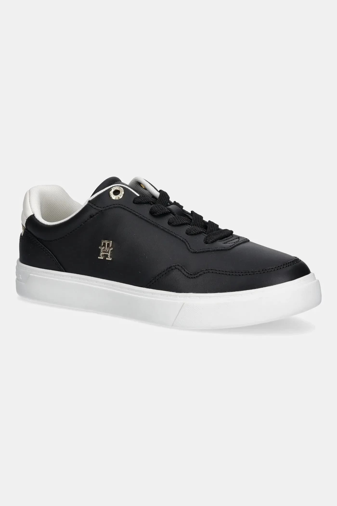 кожаные кроссовки ESSENTIAL ELEVATED COURT SNEAKER черные для женщин