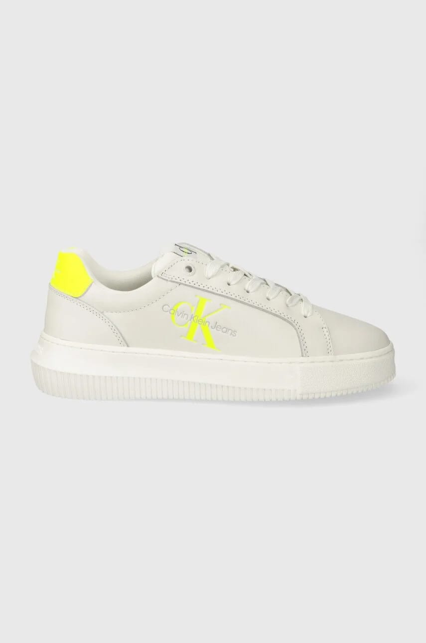 Кожаные кроссовки YW0YW00823 CHUNKY CUPSOLE MONOLOGO W белые для женщин