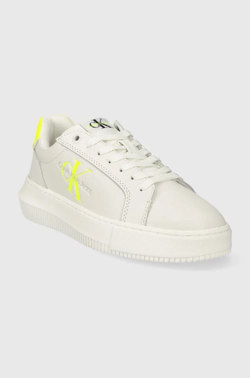 Кожаные кроссовки YW0YW00823 CHUNKY CUPSOLE MONOLOGO W белые для женщин - фото 2