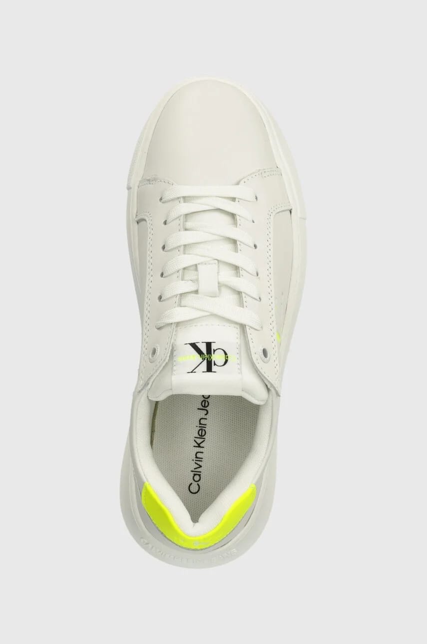 Кожаные кроссовки YW0YW00823 CHUNKY CUPSOLE MONOLOGO W белые для женщин - фото 4