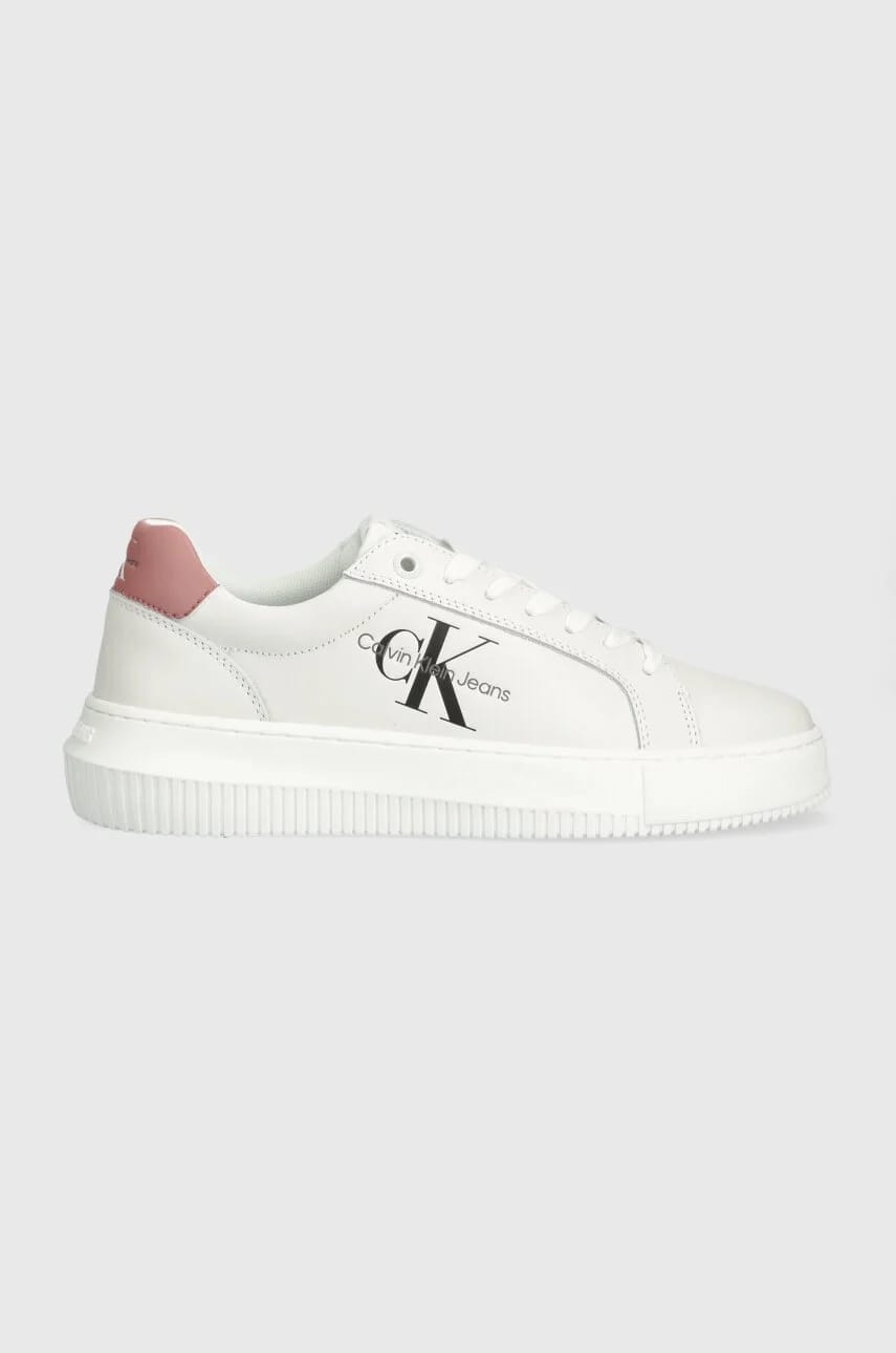 Кожаные кроссовки YW0YW00823 CHUNKY CUPSOLE MONOLOGO W белые для женщин