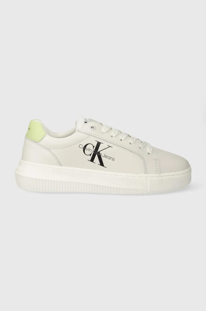 Кожаные кроссовки YW0YW00823 CHUNKY CUPSOLE MONOLOGO W бежевые для женщин