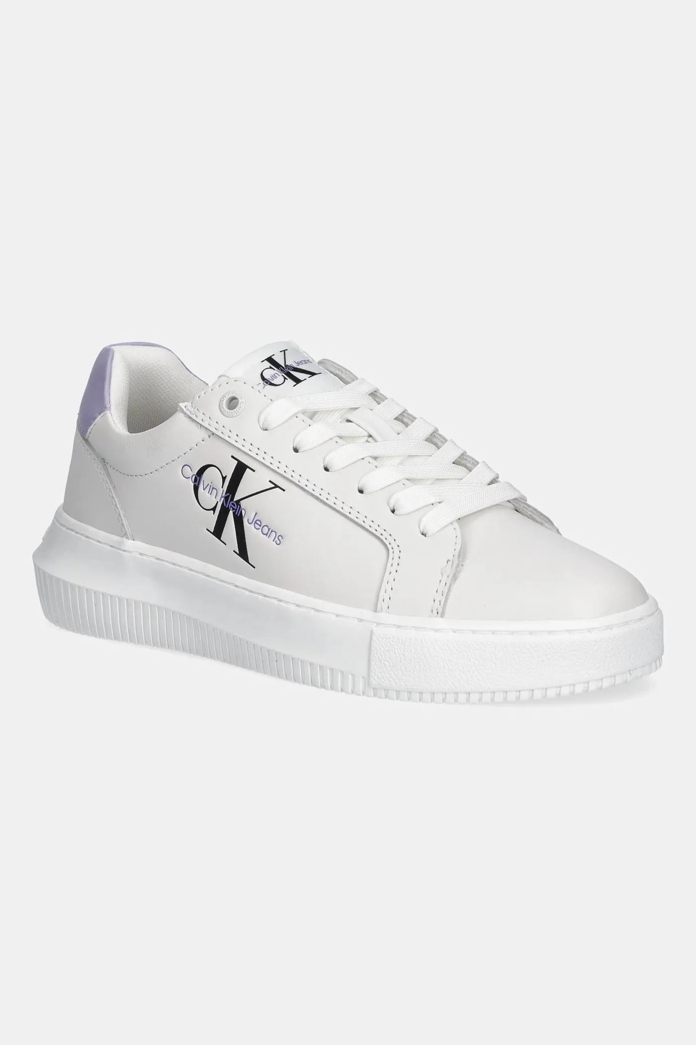 Кожаные кроссовки YW0YW00823 CHUNKY CUPSOLE MONOLOGO W белые для женщин