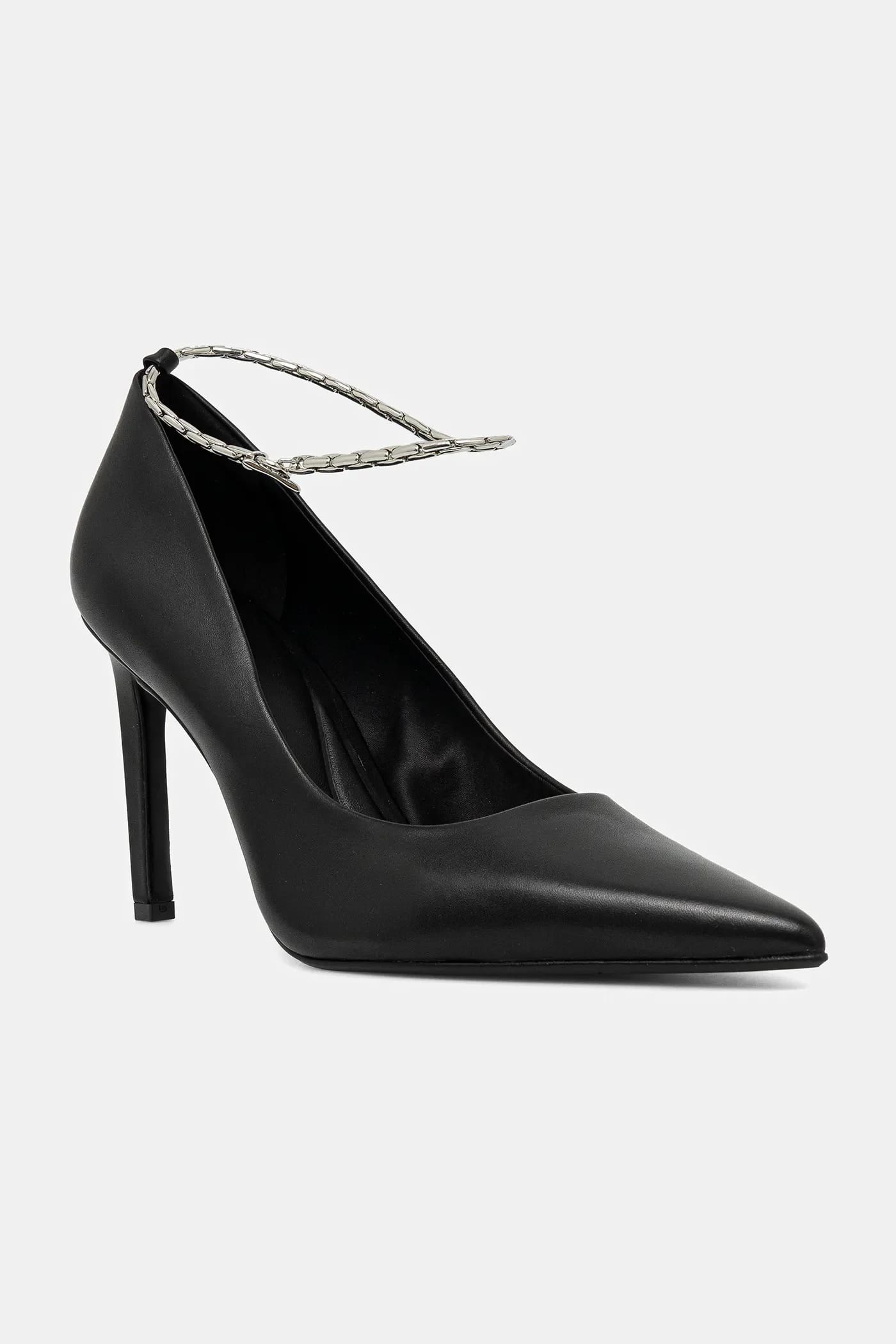 Кожаные туфли на высоком каблуке ESS STILETTO HDW CHAIN ​​LTH 90