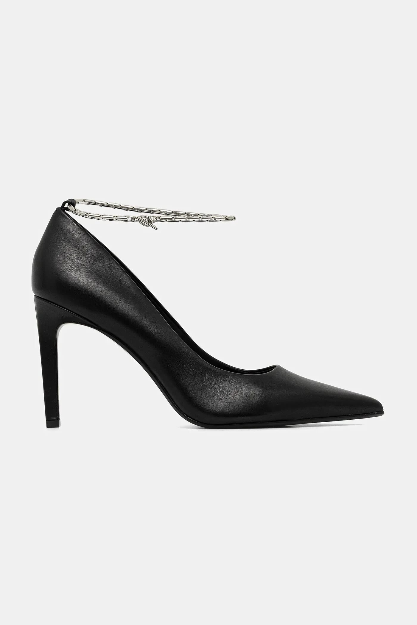 Кожаные туфли на высоком каблуке ESS STILETTO HDW CHAIN ​​LTH 90 - фото 2