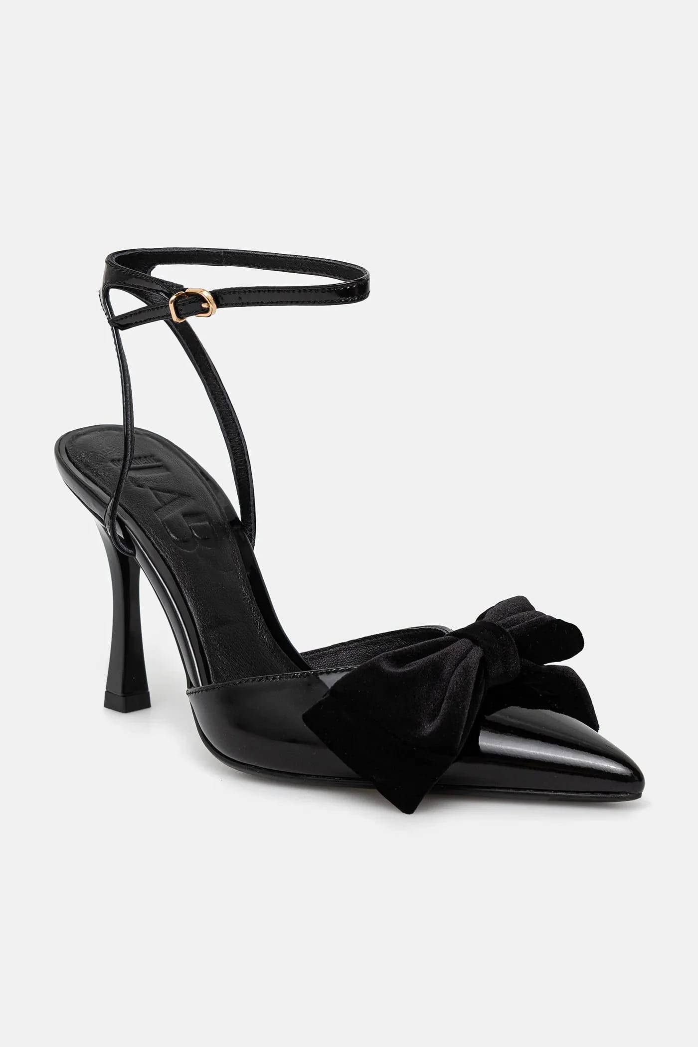 Кожаные туфли на высоком каблуке черные для женщин - фото 2