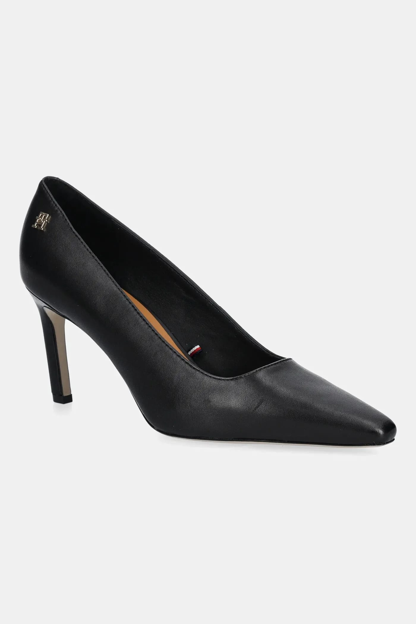 TH LOGO LEATHER PUMP SLANTED Кожаные туфли на высоком каблуке HL