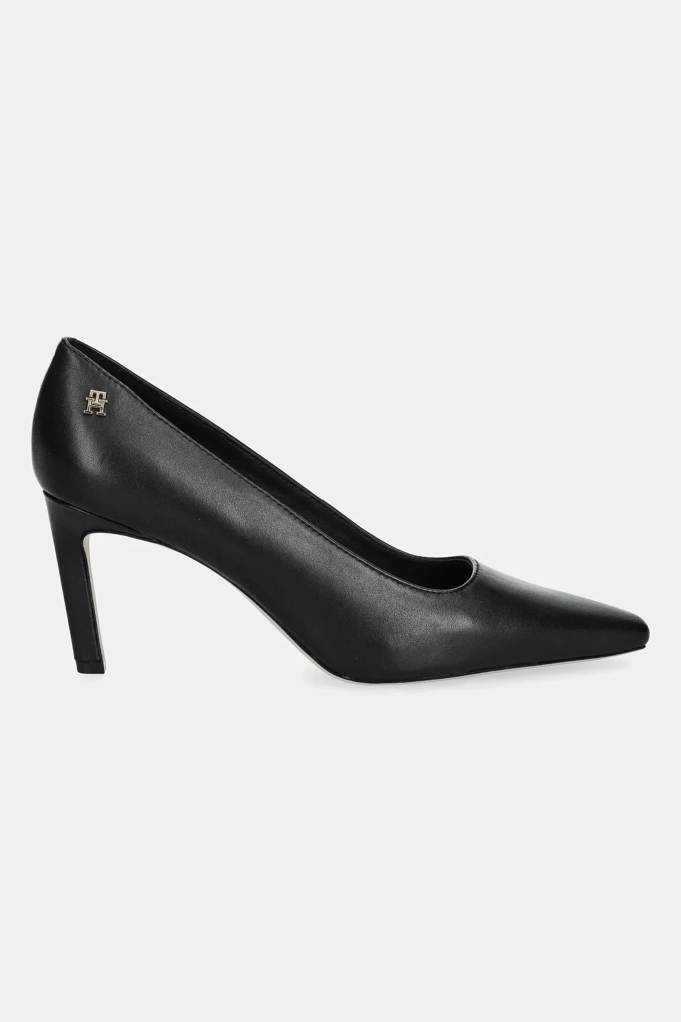 TH LOGO LEATHER PUMP SLANTED Кожаные туфли на высоком каблуке HL - фото 2