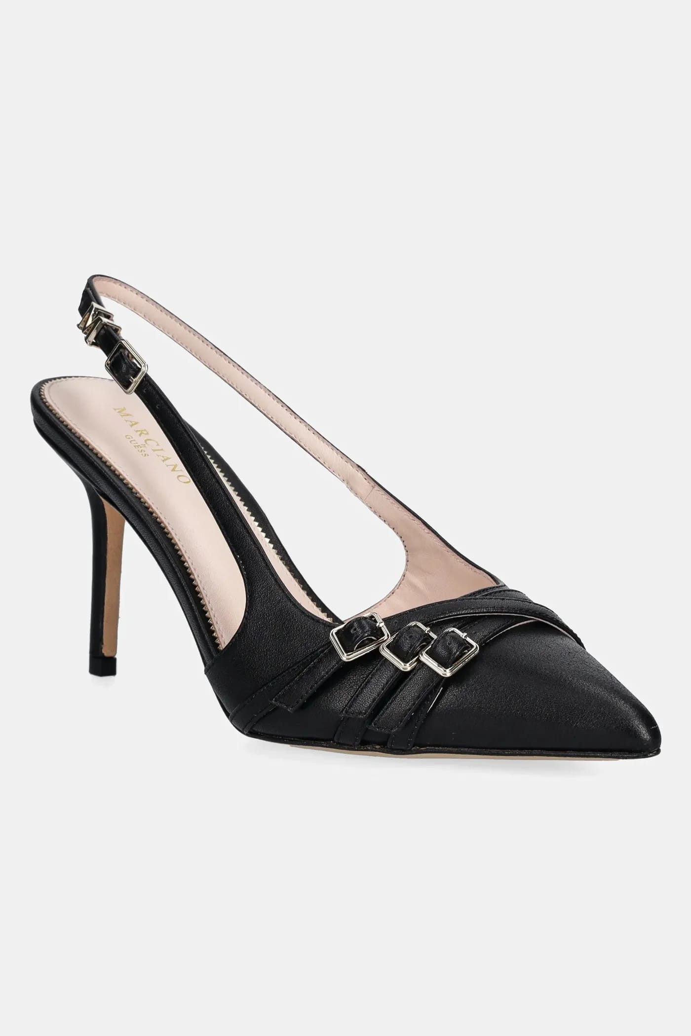 Кожаные туфли на высоком каблуке с пряжкой на SLING BACK BACKLE S
