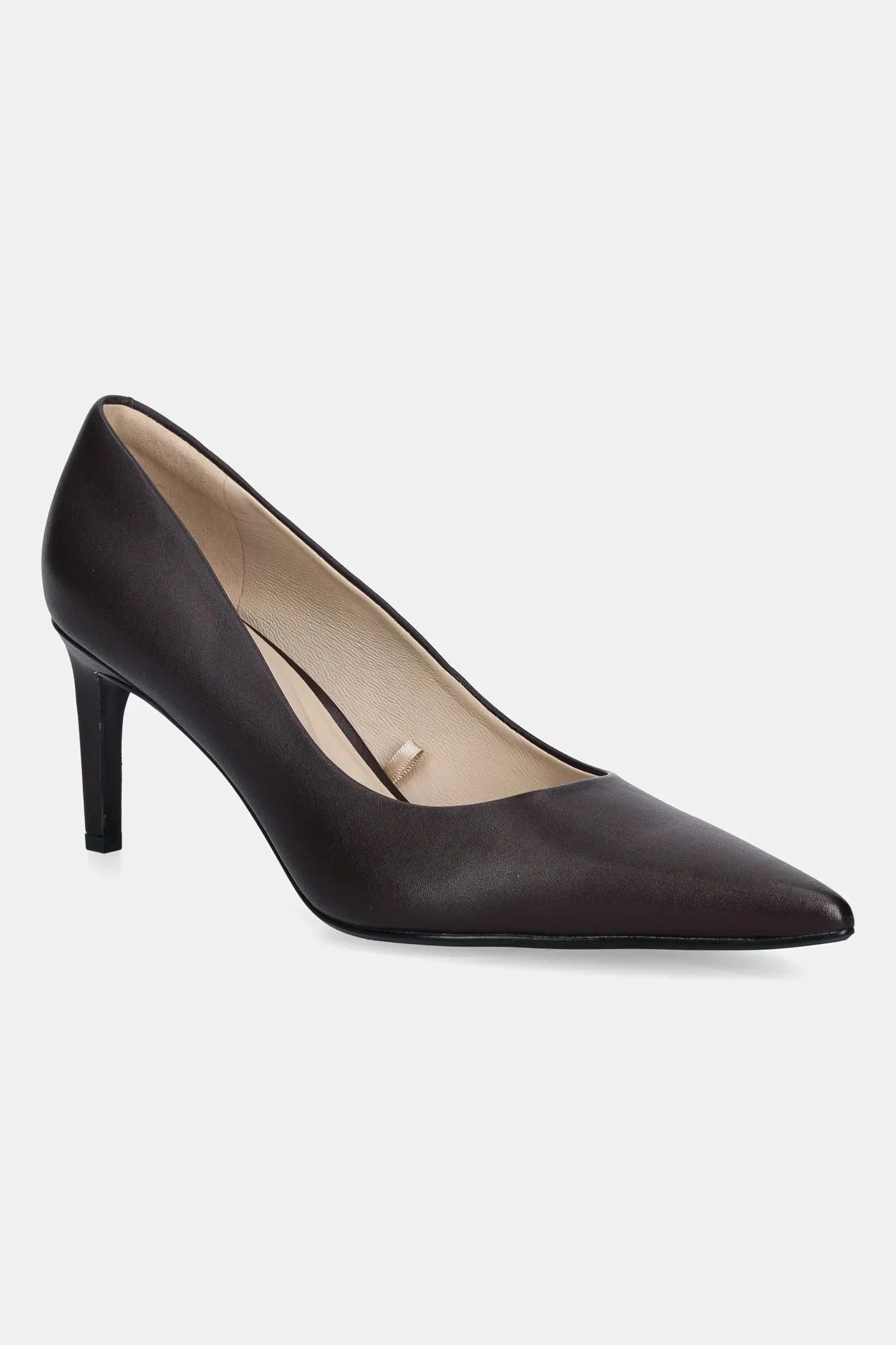 Кожаные туфли на высоком каблуке ESS STILETTO 70 бордовые для женщин
