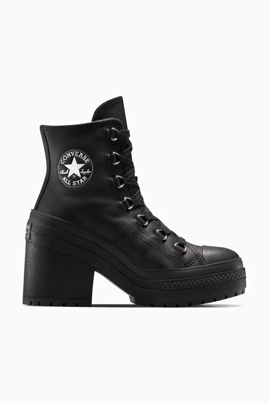 кроссовки Chuck 70 De Luxe на каблуке черные для женщин