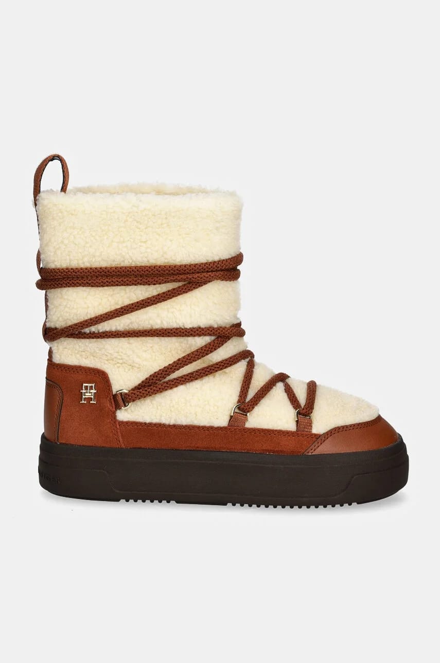 зимние ботинки Snowboot из искусственной овчины на шнуровке - фото 2
