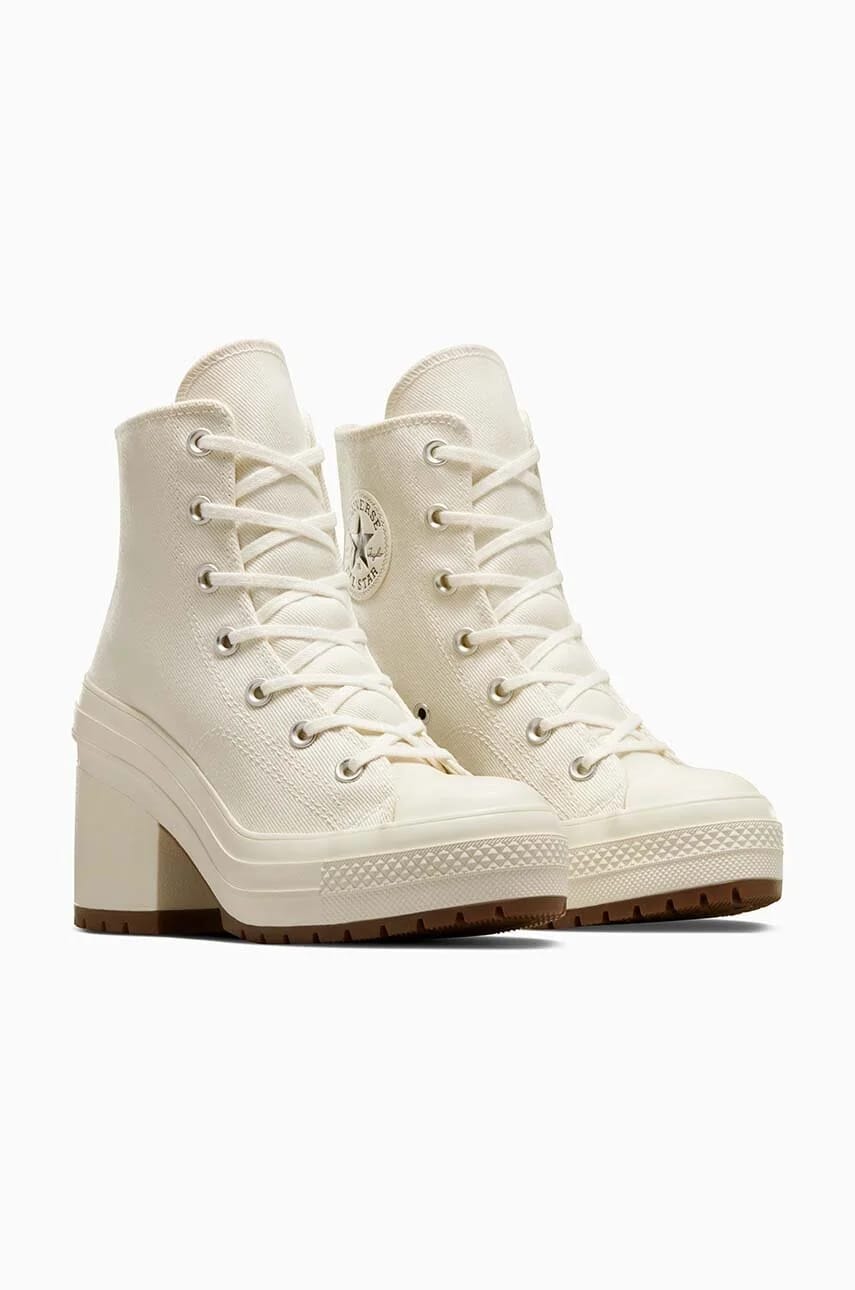 кроссовки Chuck 70 De Luxe на каблуке желтые для женщин - фото 2
