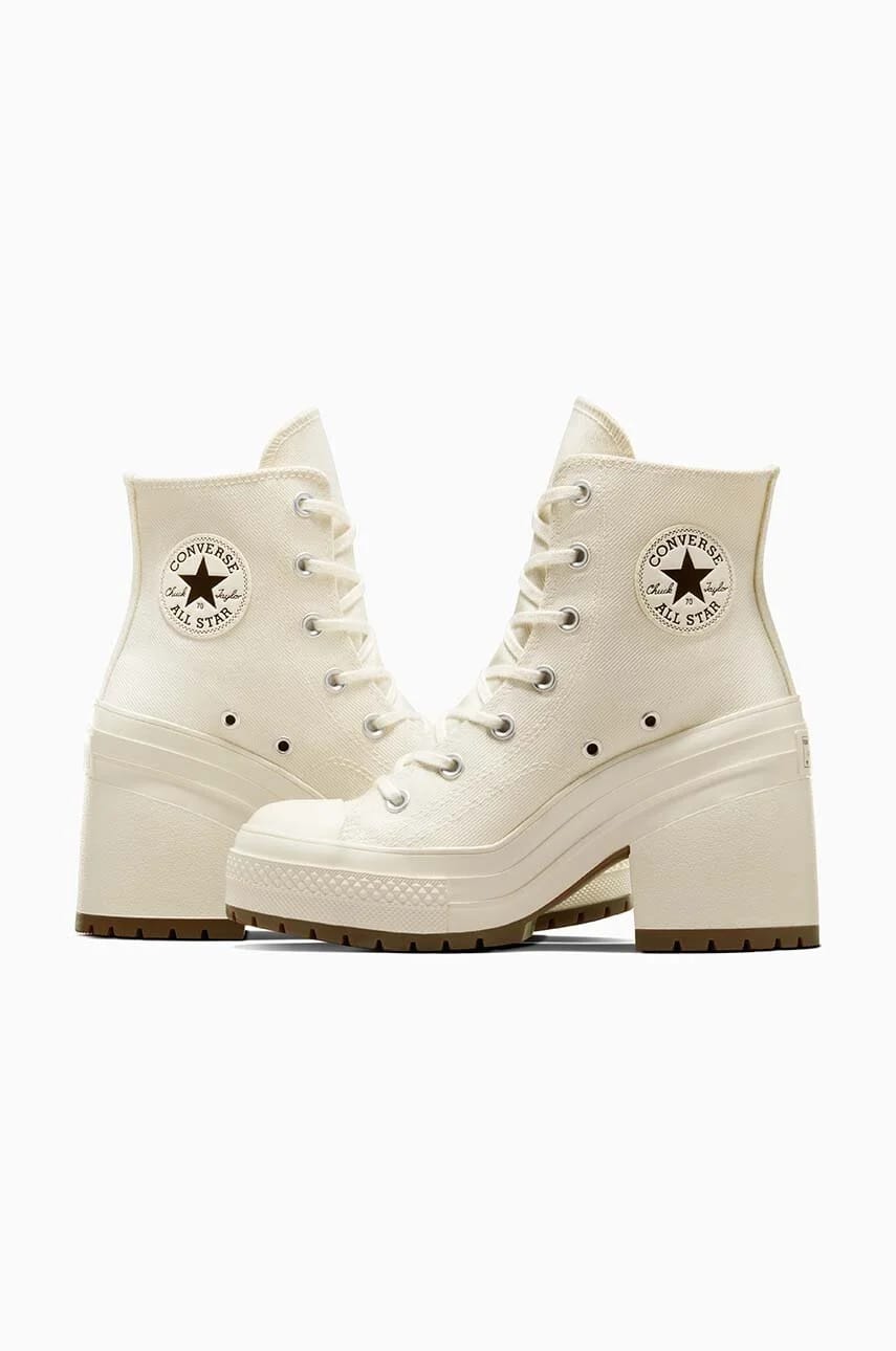 кроссовки Chuck 70 De Luxe на каблуке желтые для женщин - фото 4