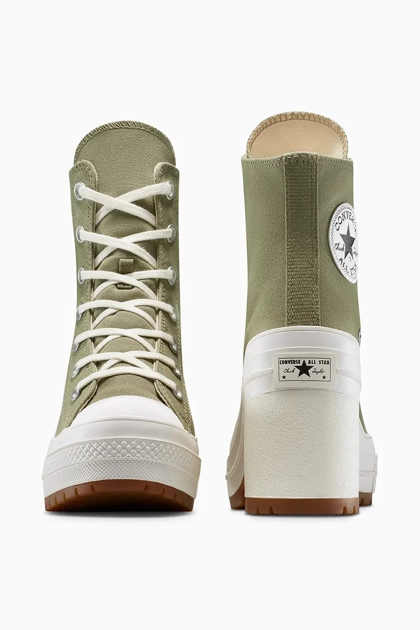 кроссовки Chuck 70 De Luxe на каблуке зеленые для женщин - фото 3
